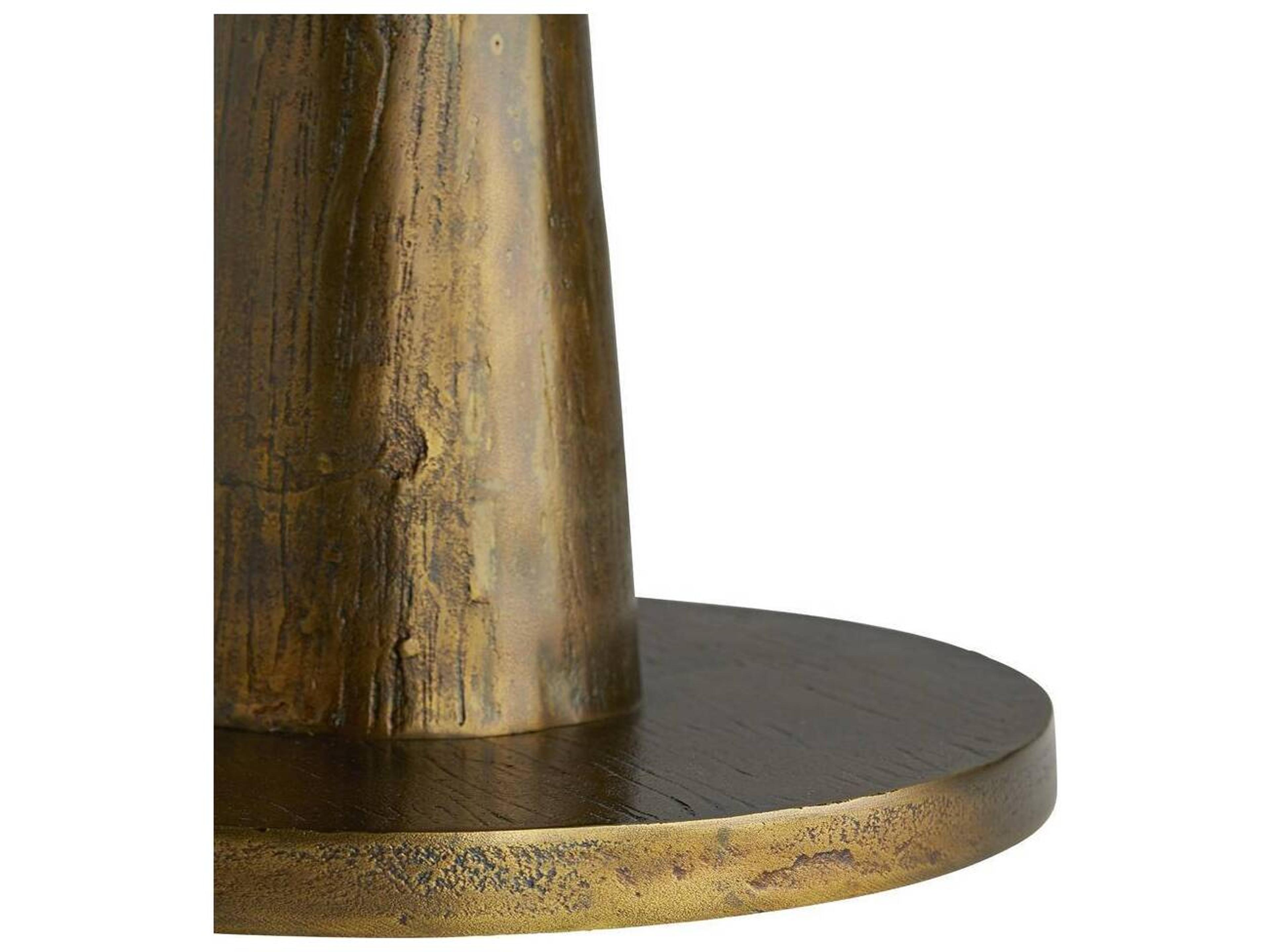 Arteriors Home Rochester Round Metal Burnished Gold End Table