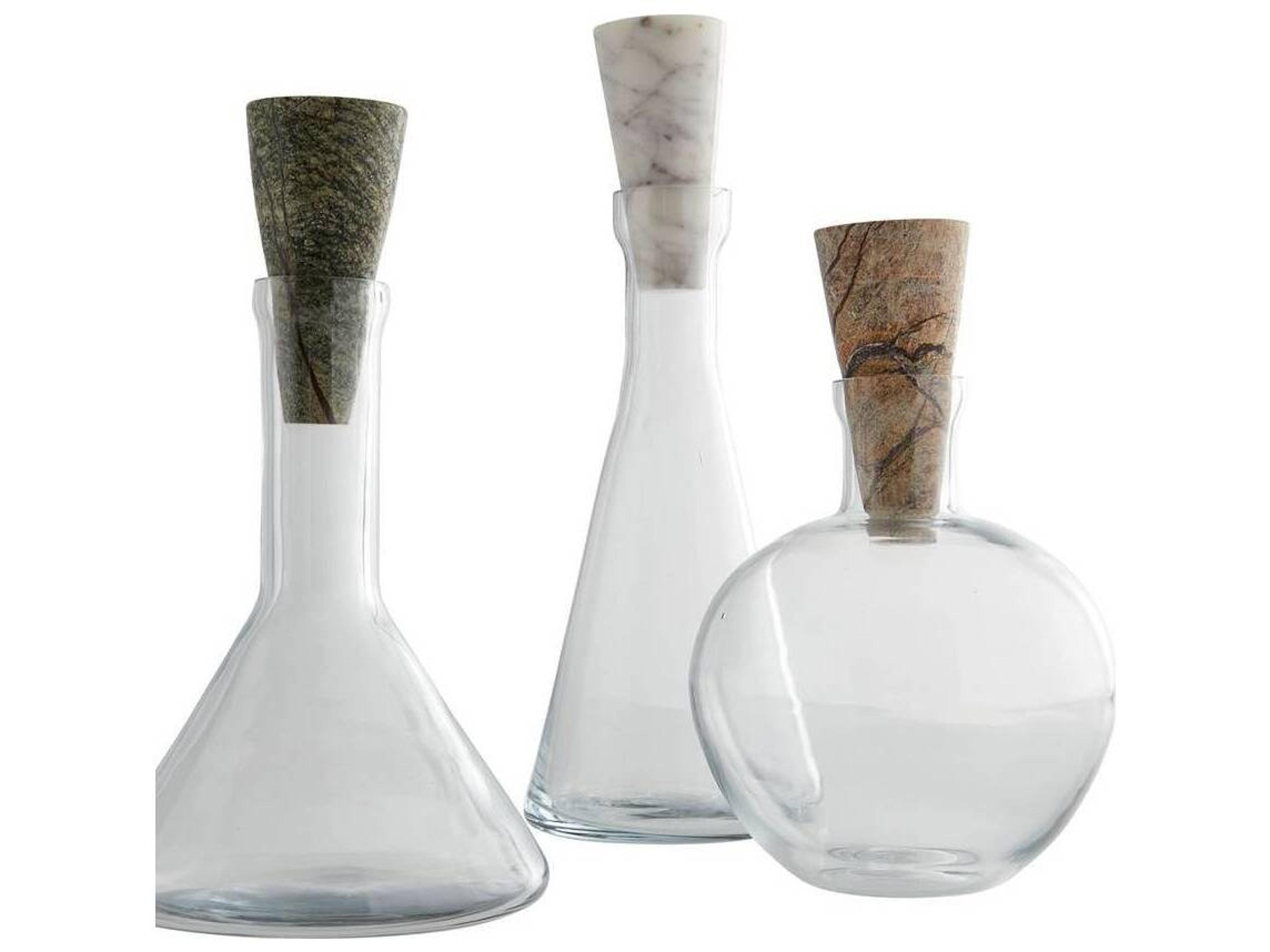 Arteriors Home Oaklee Clear Decanter Set of 3