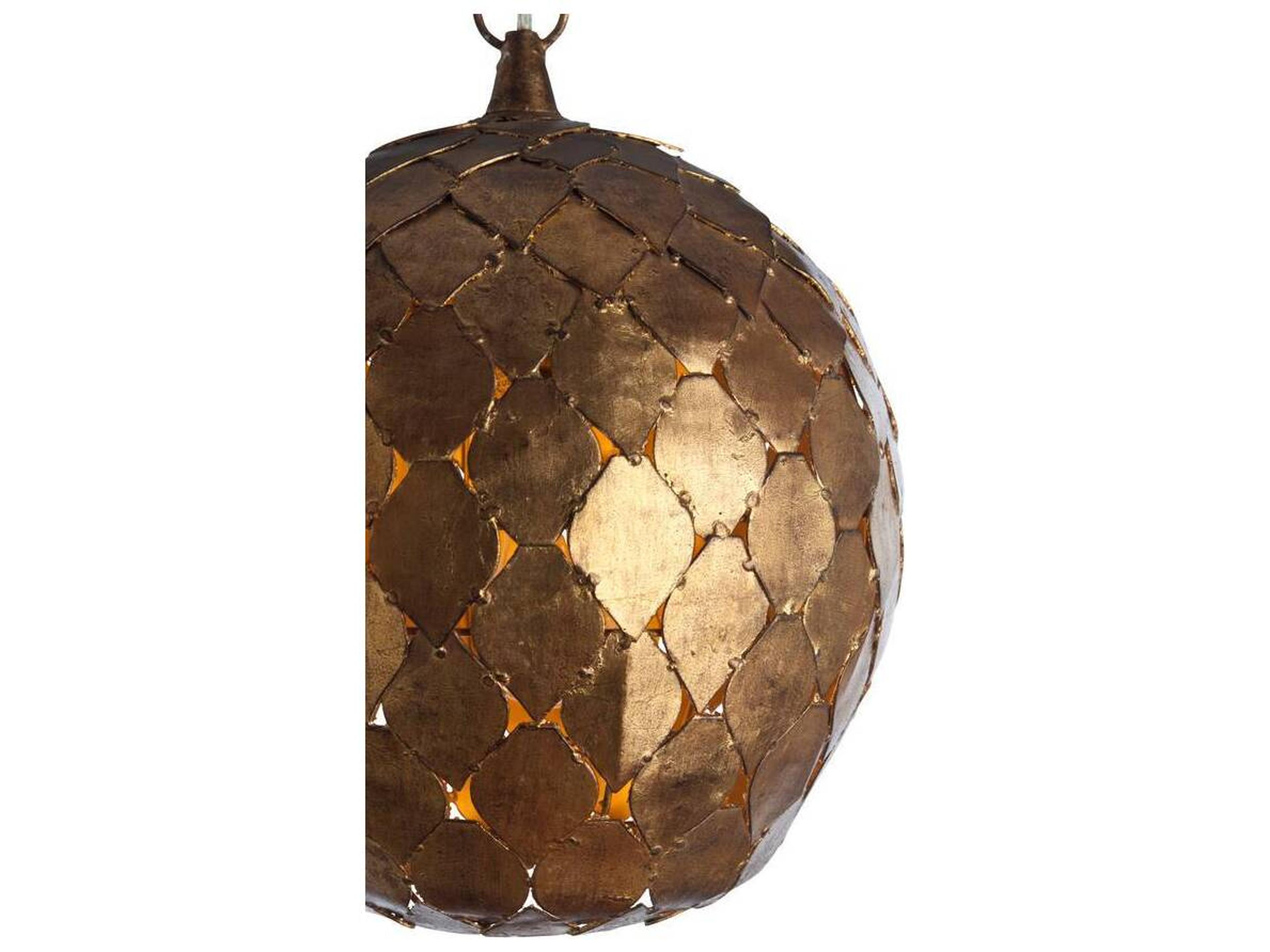 Arteriors Home Osgood 1-Light Antique Gold Leaf Bell Pendant