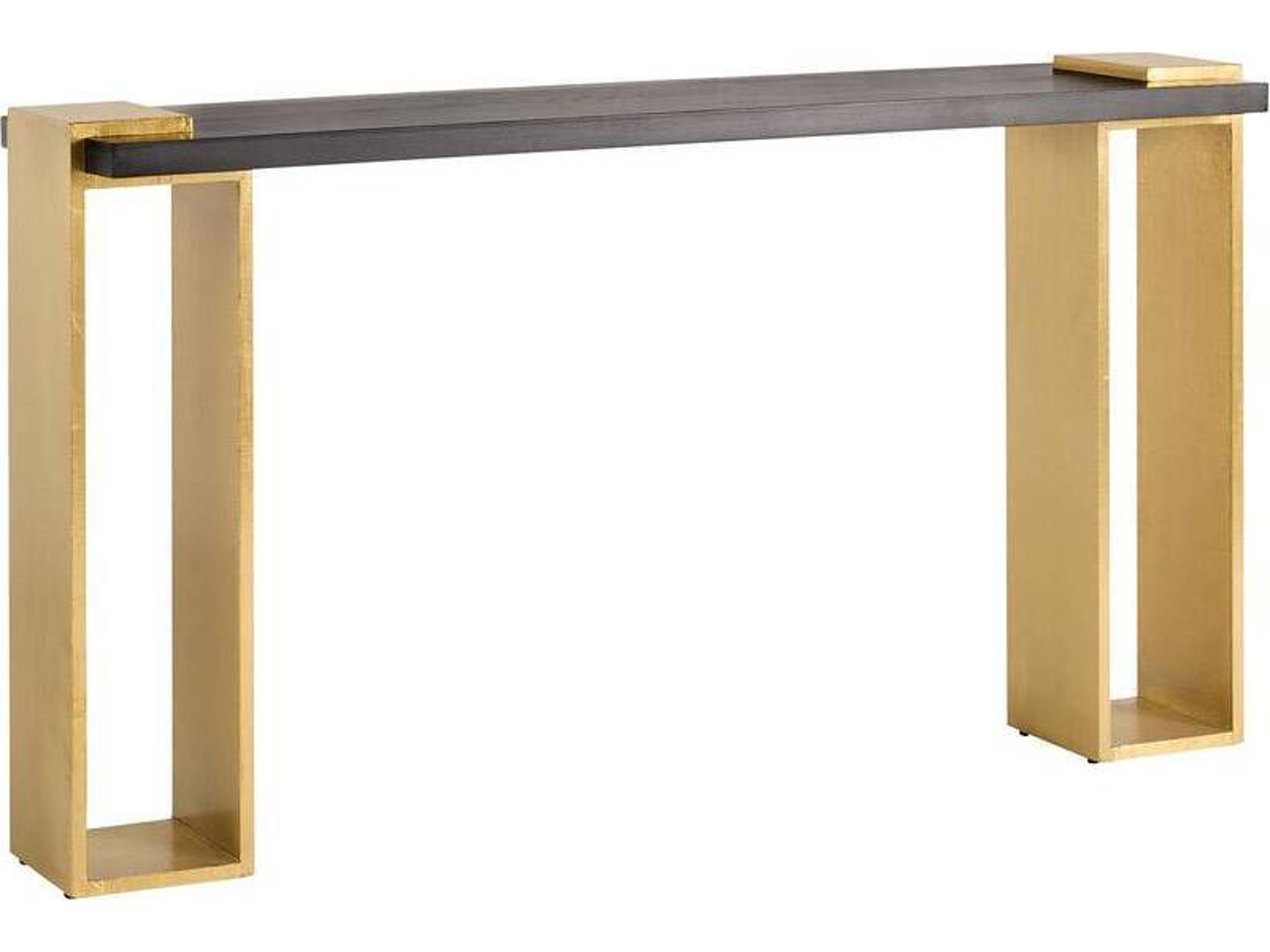 Arteriors Home Rectangular Wood Ebony Orsen Console Table