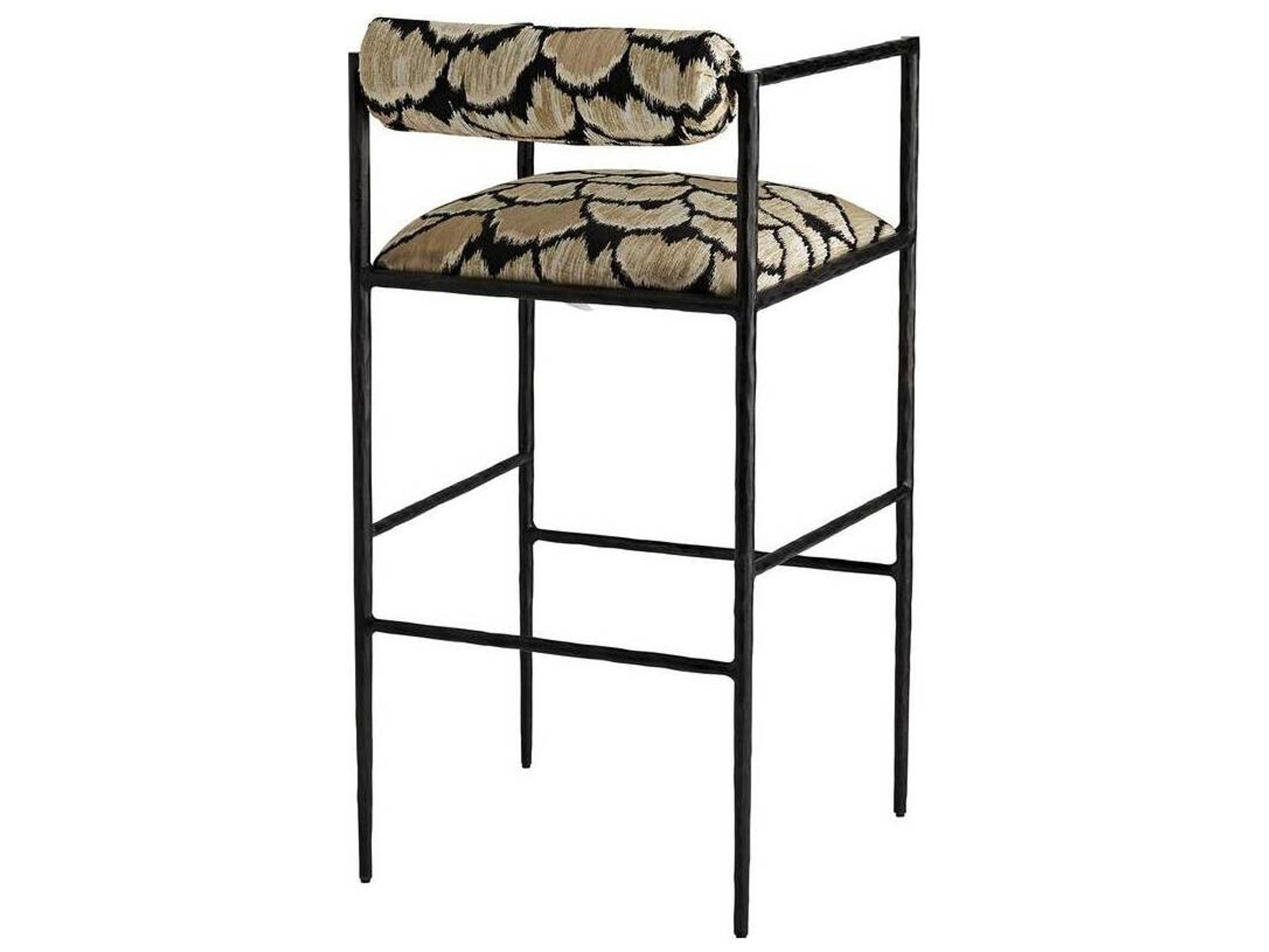 Arteriors Home Barbana Natural Ocelot Upholstered Bar Stool
