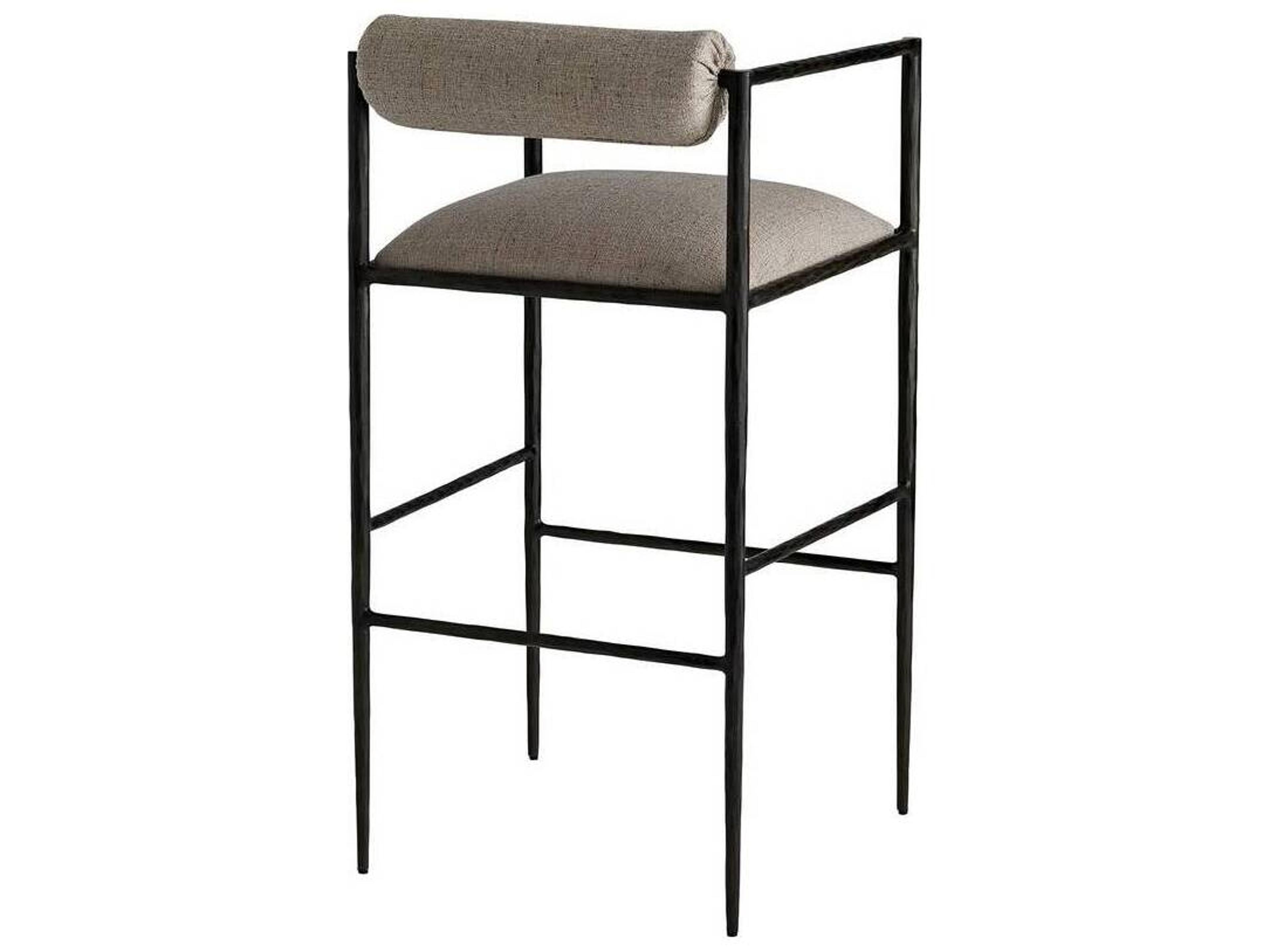 Arteriors Home Barbana Natural Pewter Upholstered Bar Stool