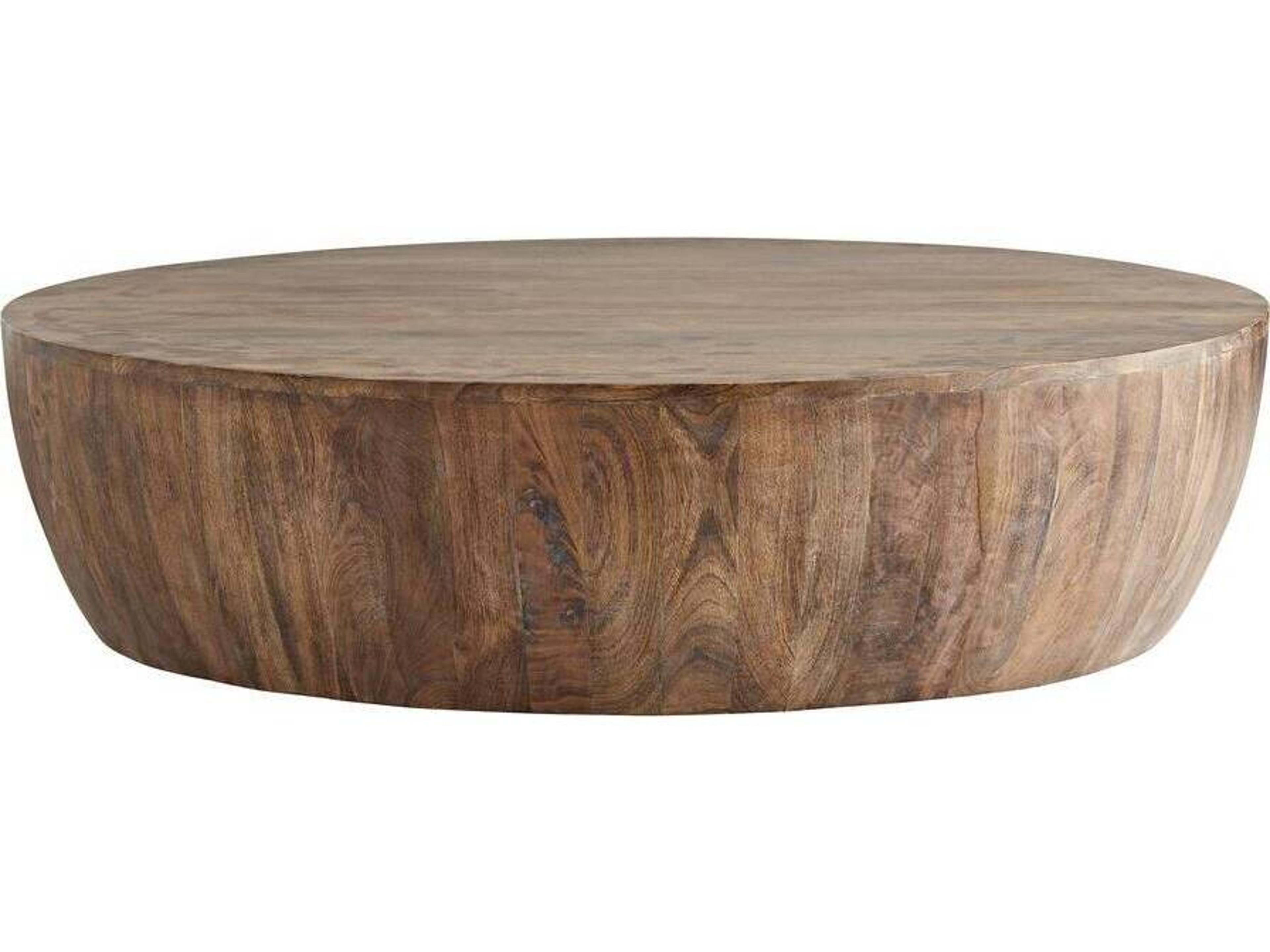 Arteriors Home Jacob Round Wood Washed Tobacco Coffee Table
