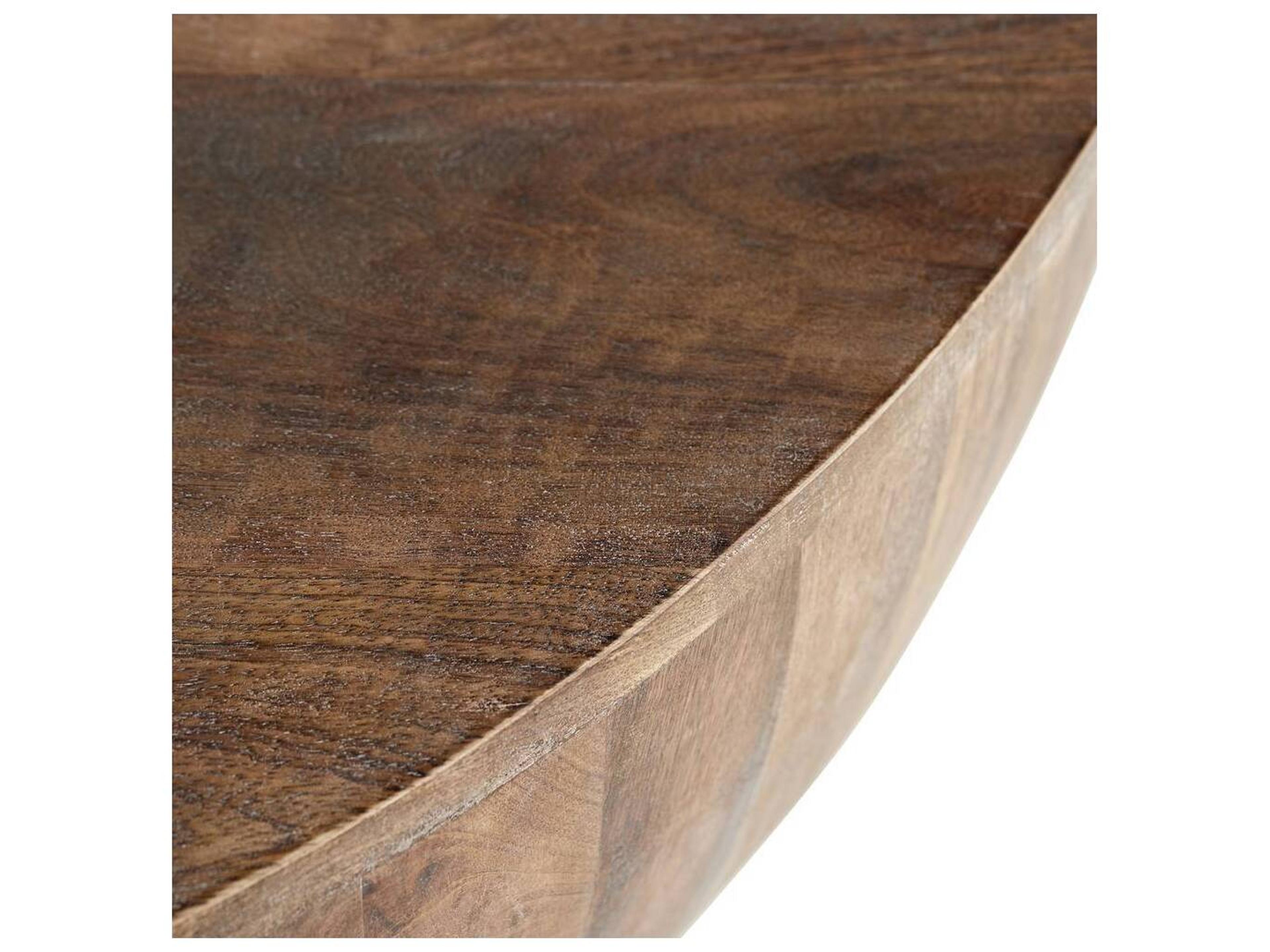 Arteriors Home Jacob Round Wood Washed Tobacco Coffee Table