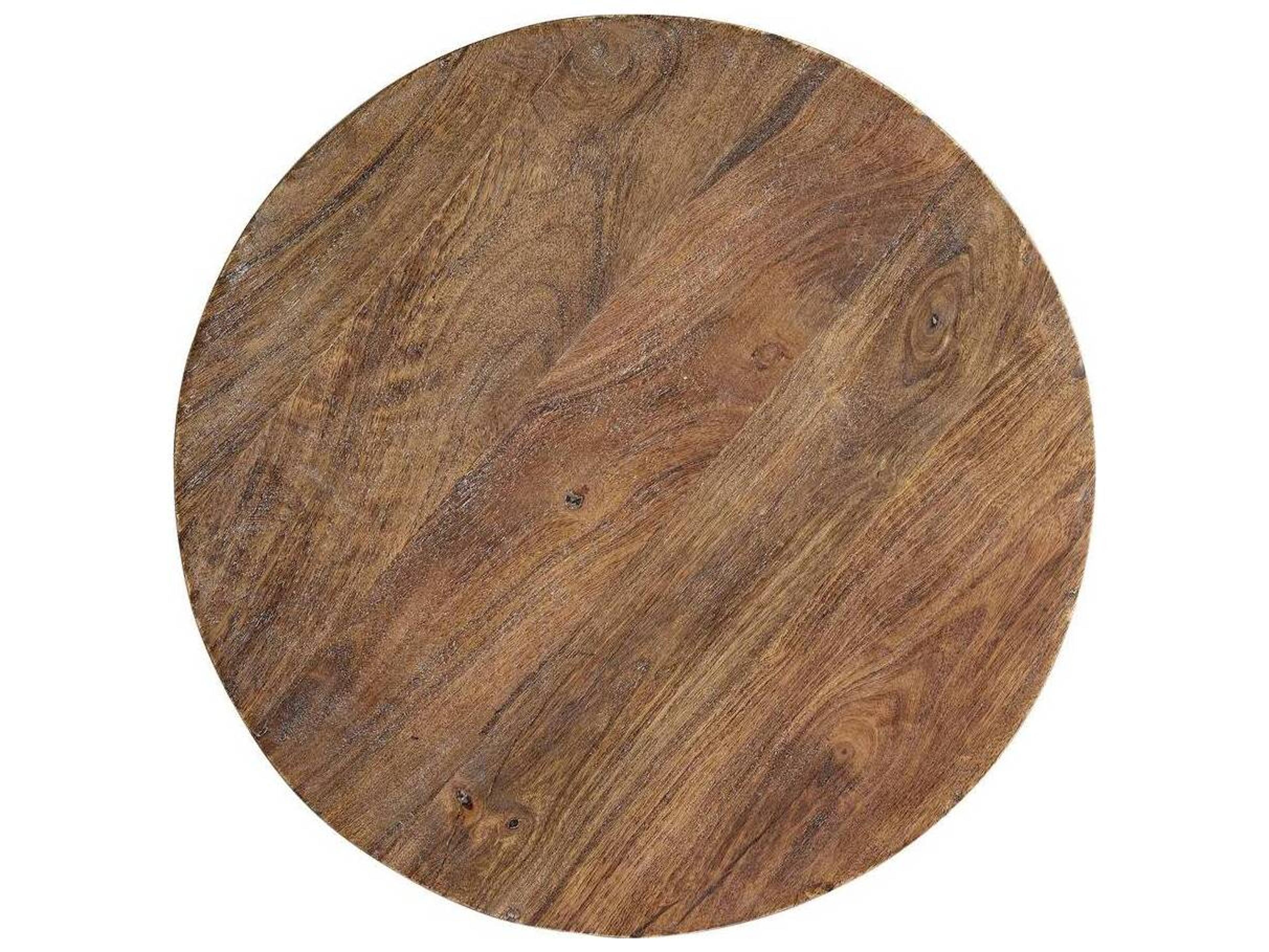 Arteriors Home Jacob Round Wood Washed Tobacco End Table