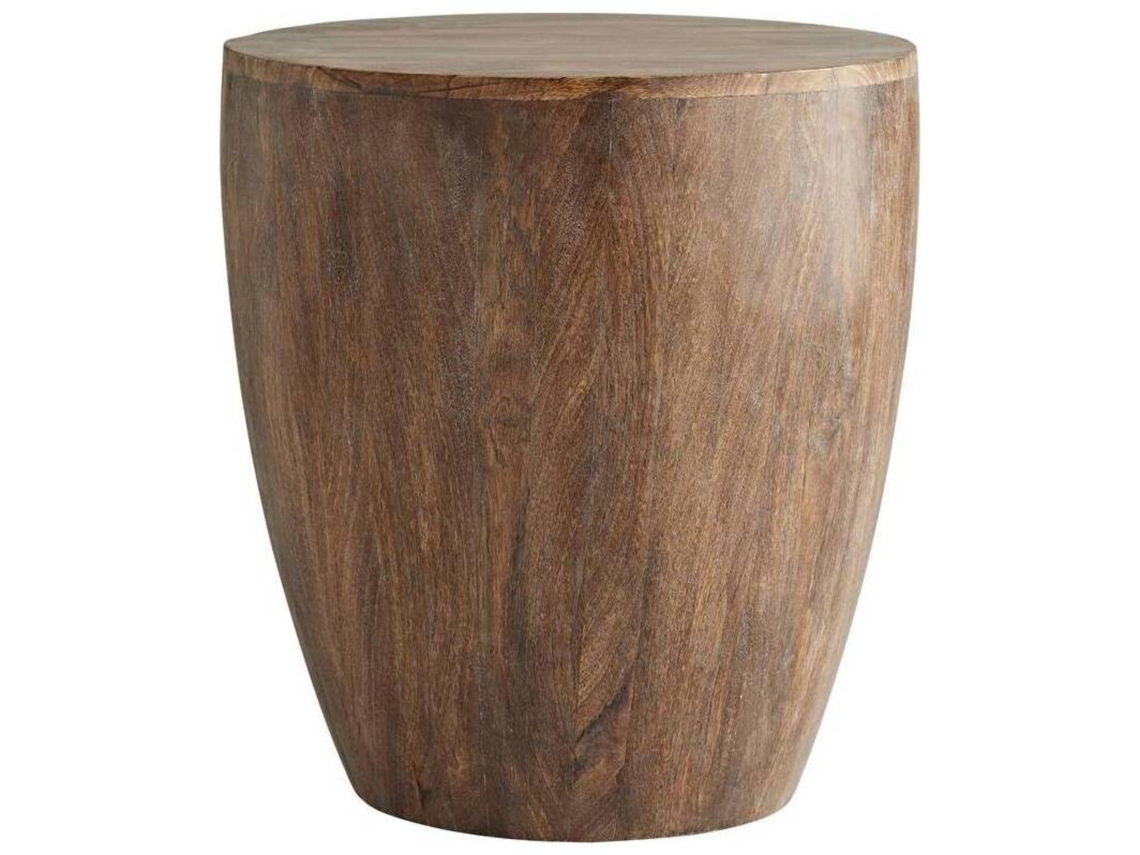 Jacob Accent Table Rustic Wood Drum