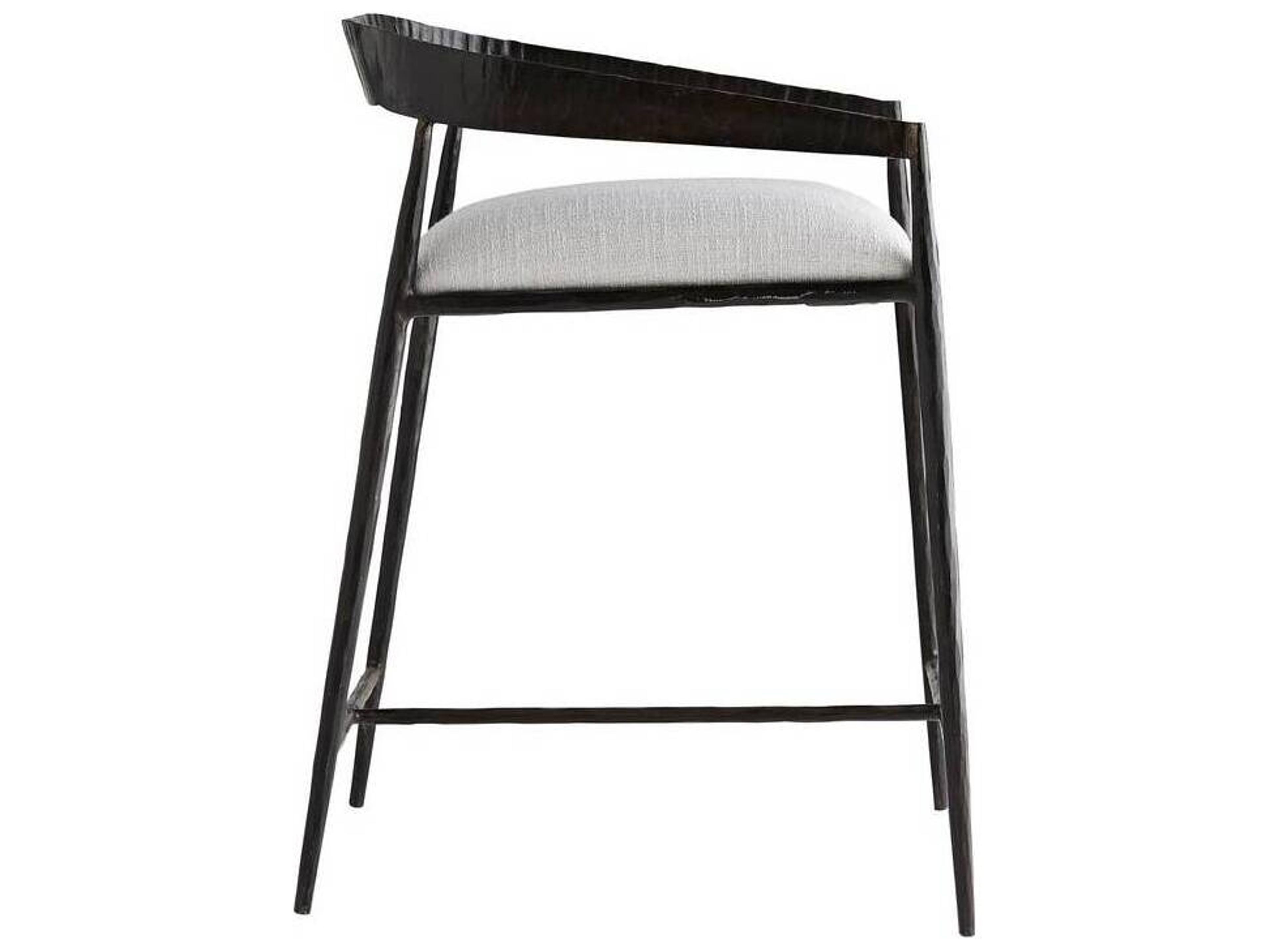 Arteriors Home Ansel Sterling Natural Iron Upholstered Counter Stool