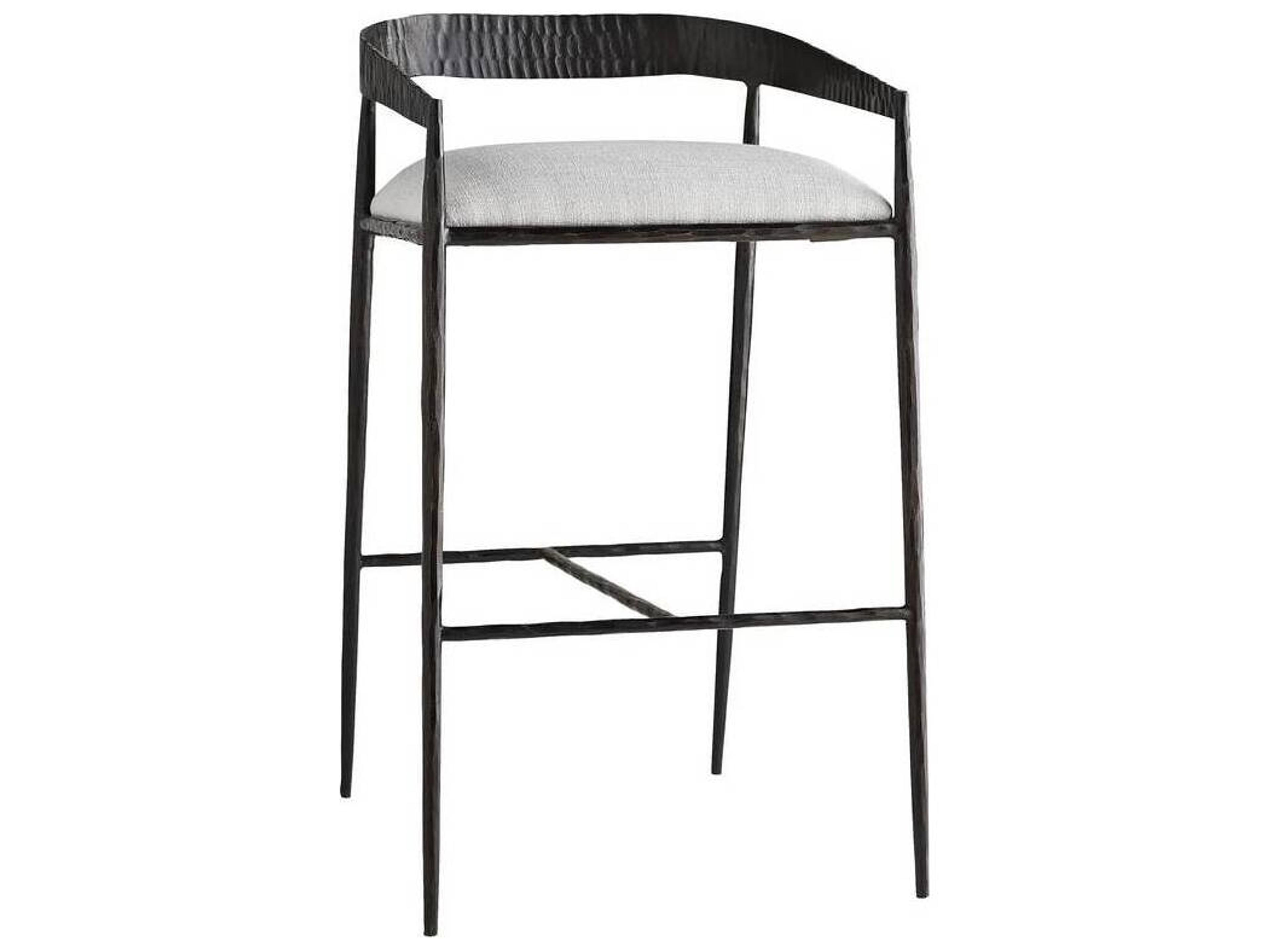 Arteriors Home Ansel Sterling Natural Iron Upholstered Bar Stool