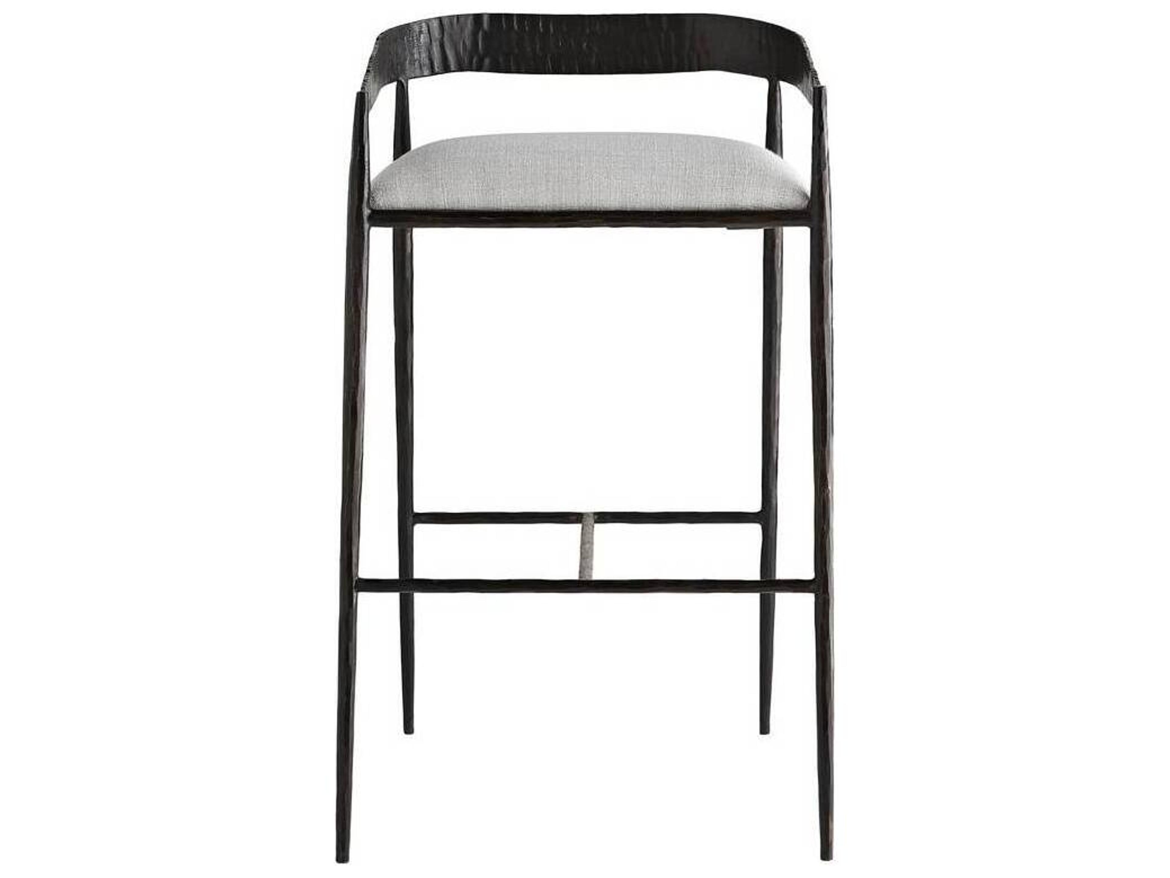Arteriors Home Ansel Sterling Natural Iron Upholstered Bar Stool