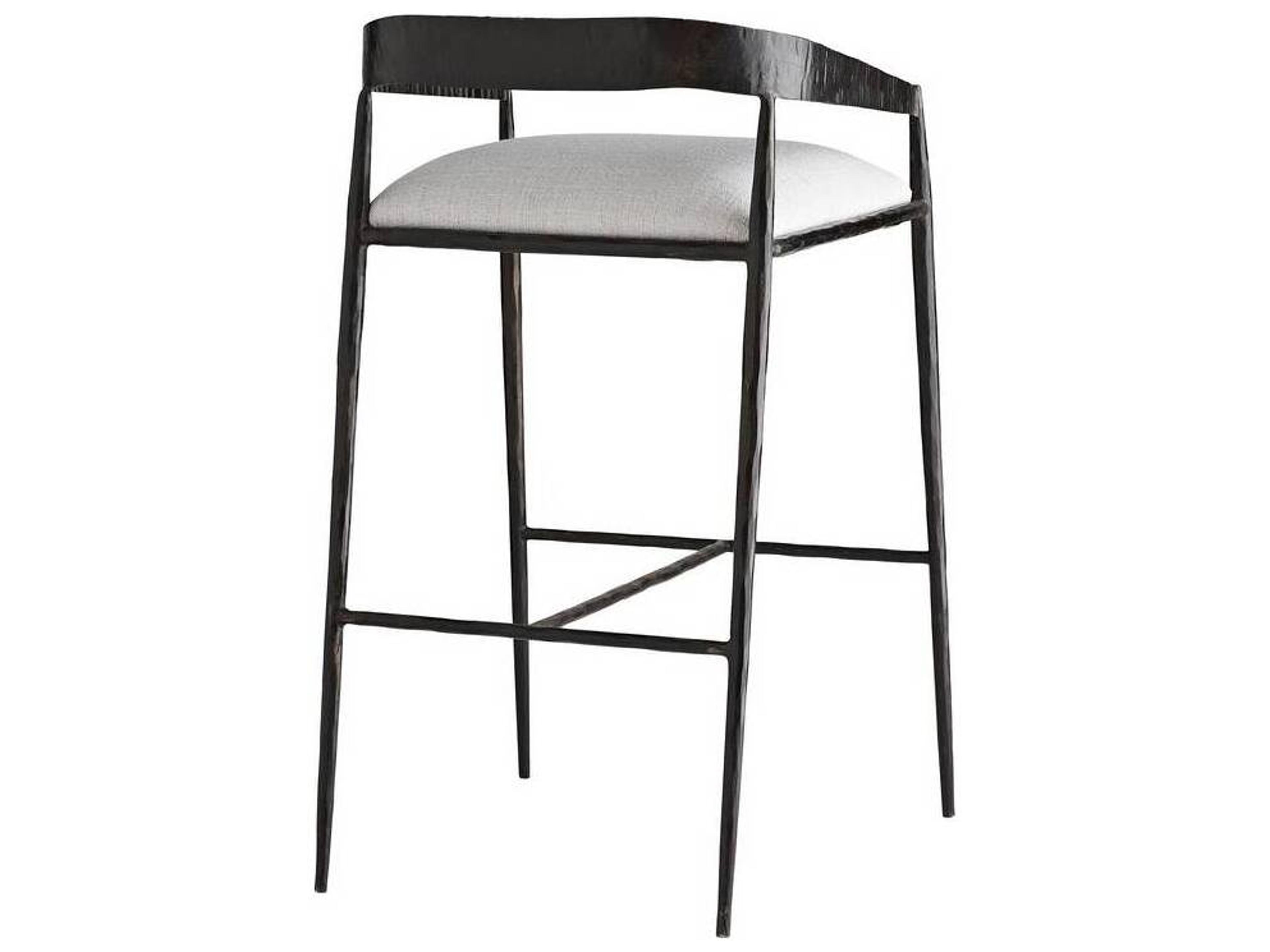 Arteriors Home Ansel Sterling Natural Iron Upholstered Bar Stool