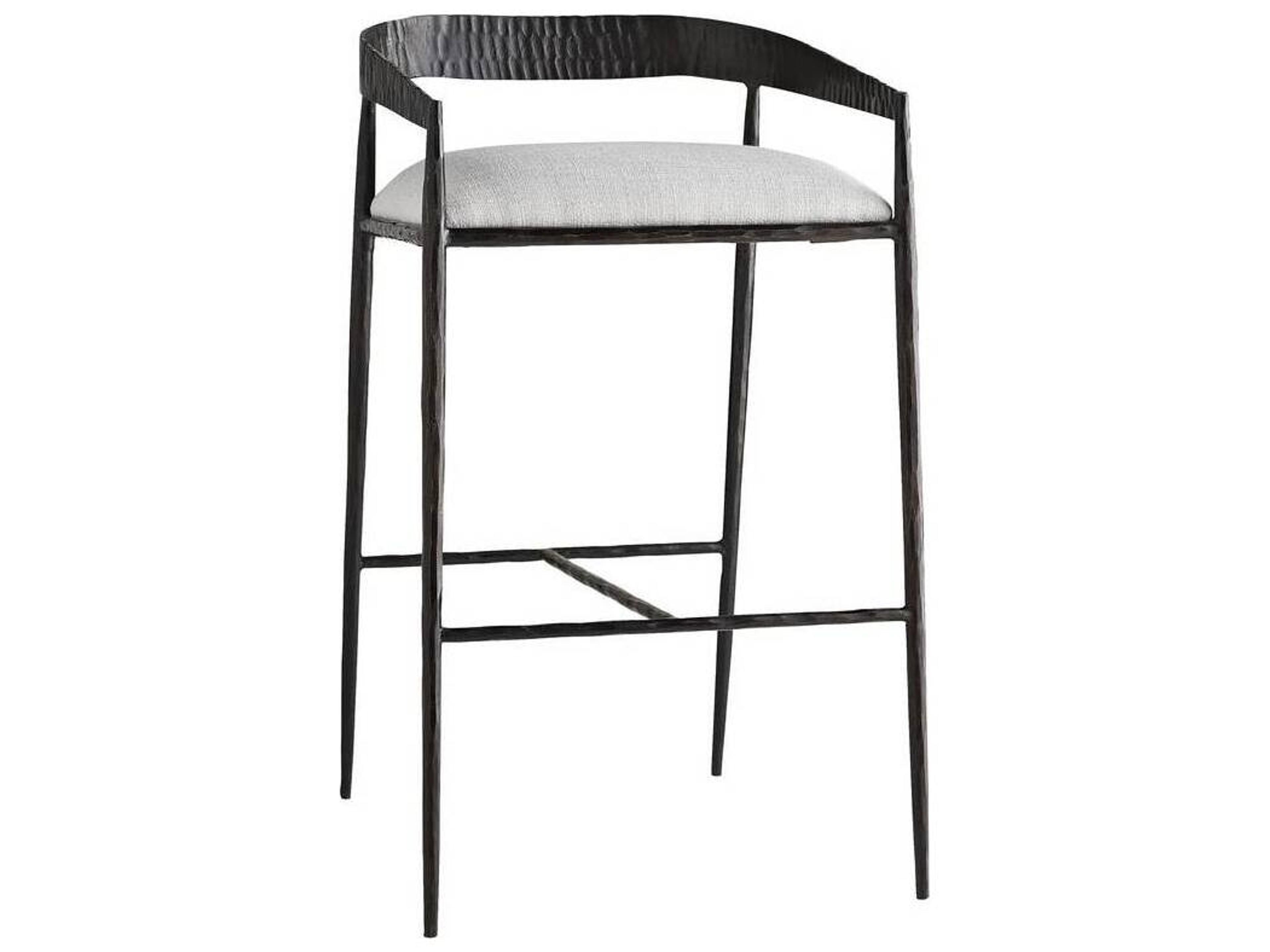 Arteriors Home Ansel Sterling Natural Iron Upholstered Bar Stool
