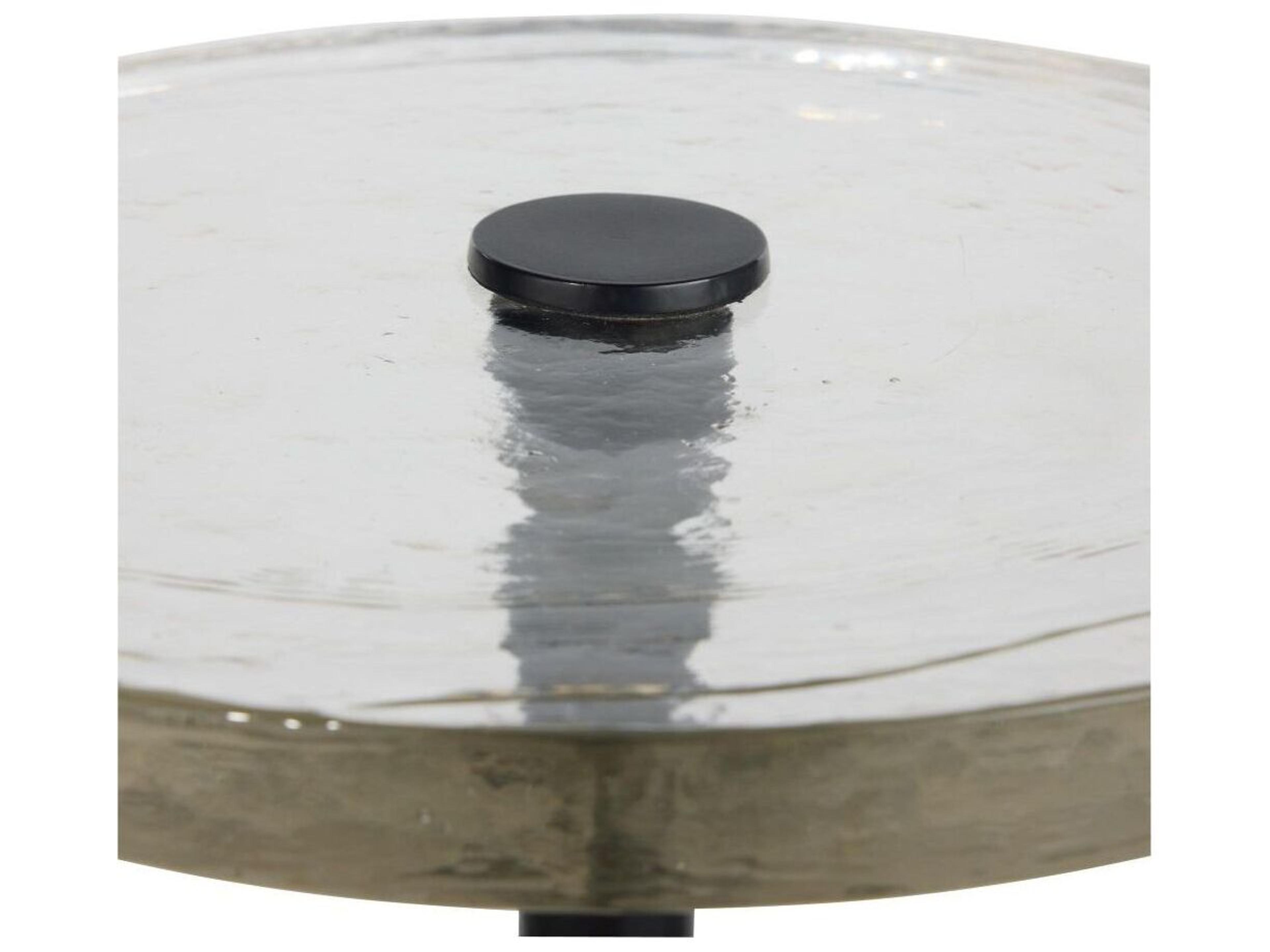 Arteriors Home Round Glass Natural Iron Eric End Table