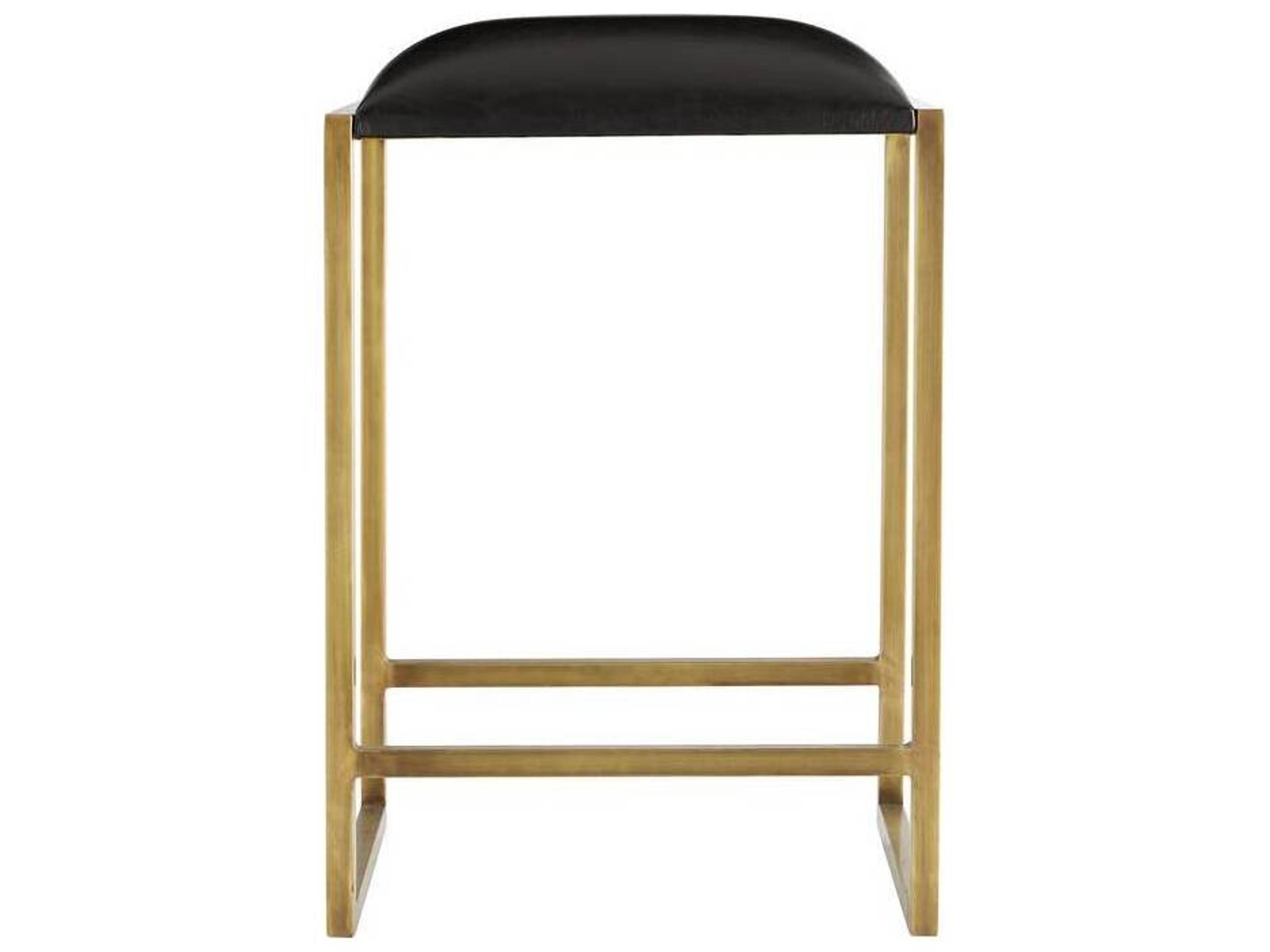 Arteriors Home Black Leather Counter Stool Dash