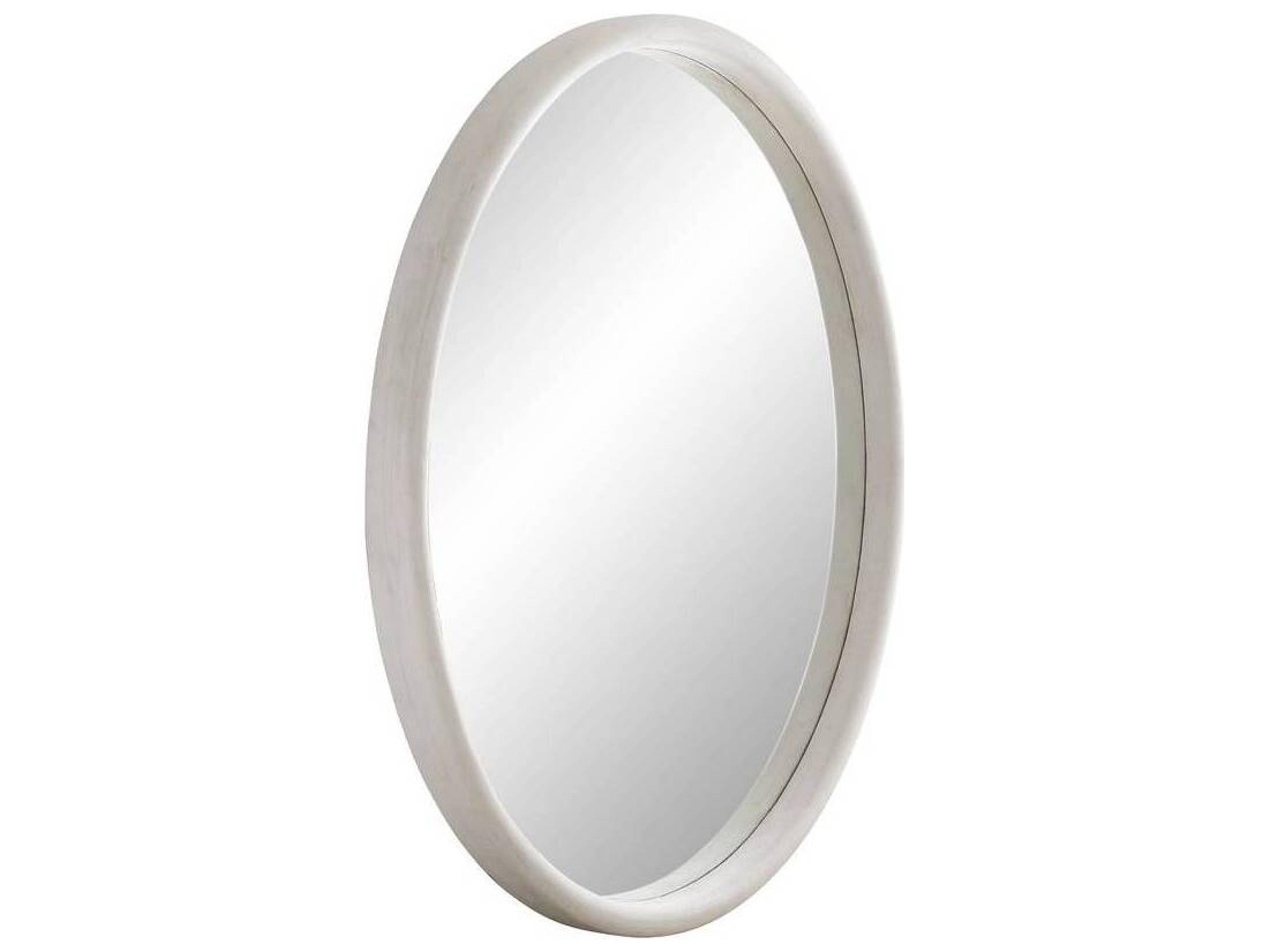 Arteriors Home Lesley Whitewash Round Floor Mirror