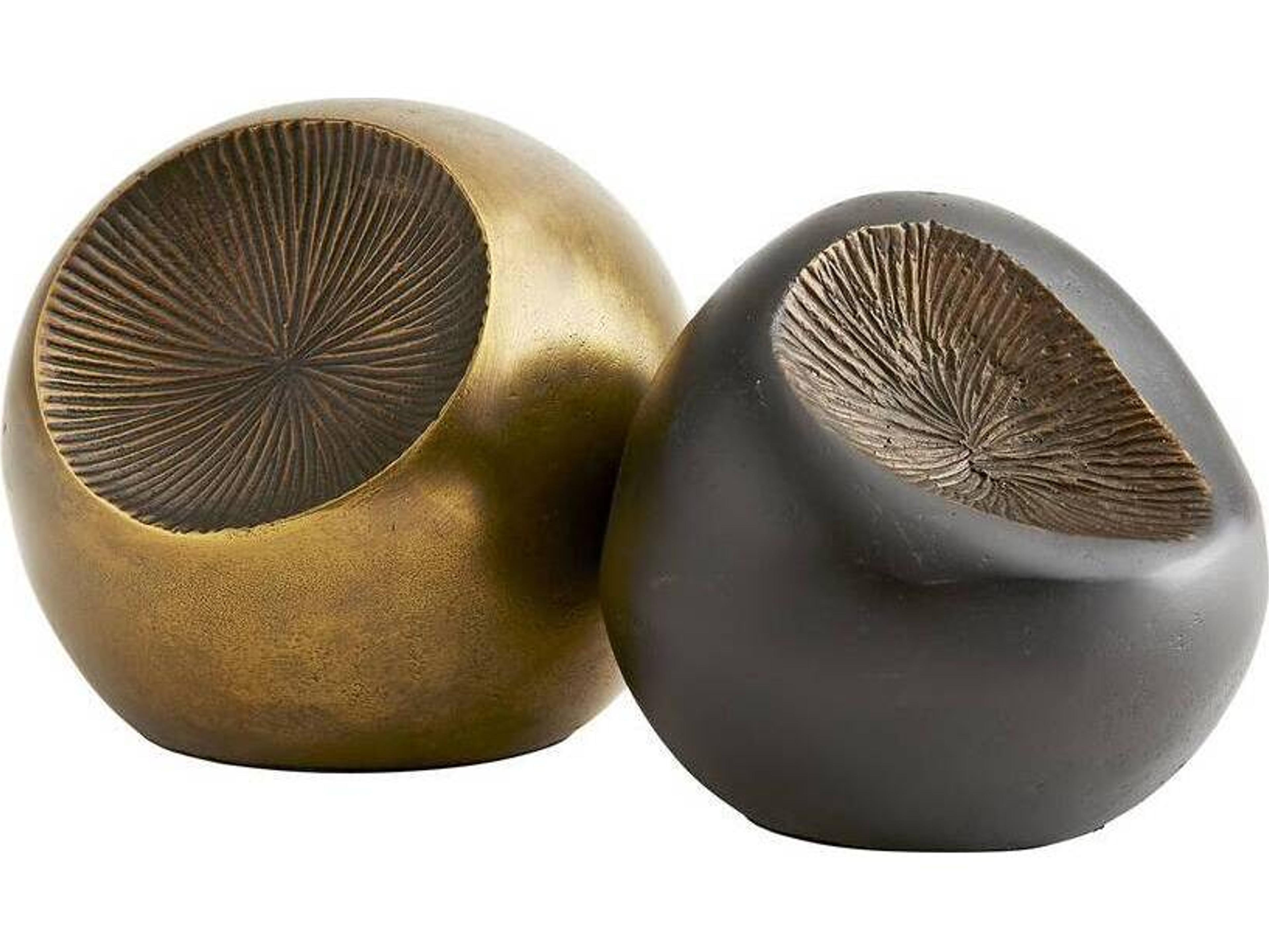 Arteriors Home Ida Antique Brass Vintage Bronze Sculpture Set of 2