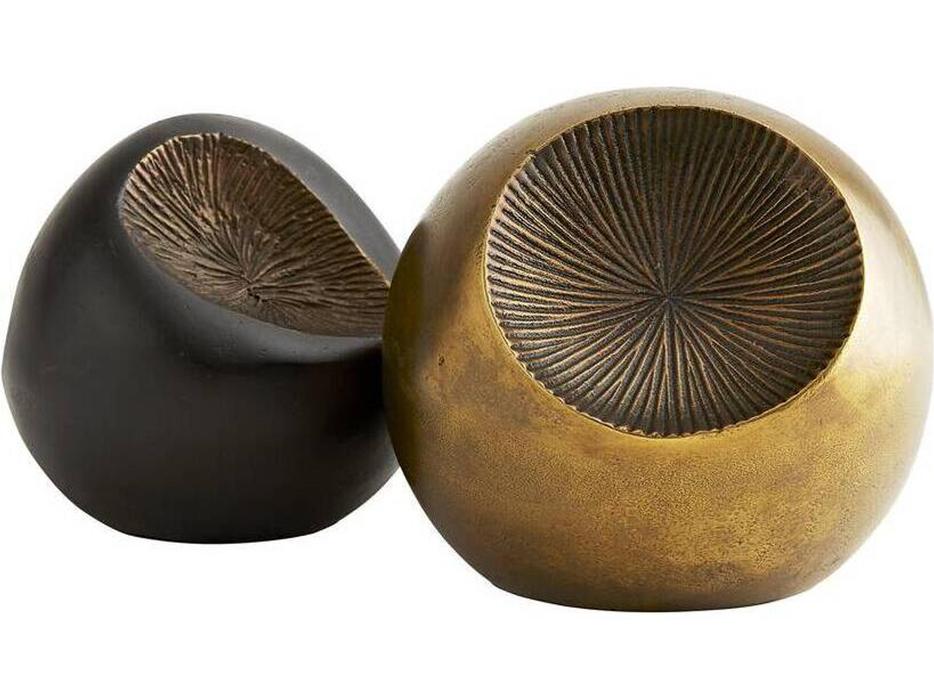 Arteriors Home Ida Antique Brass Vintage Bronze Sculpture Set of 2