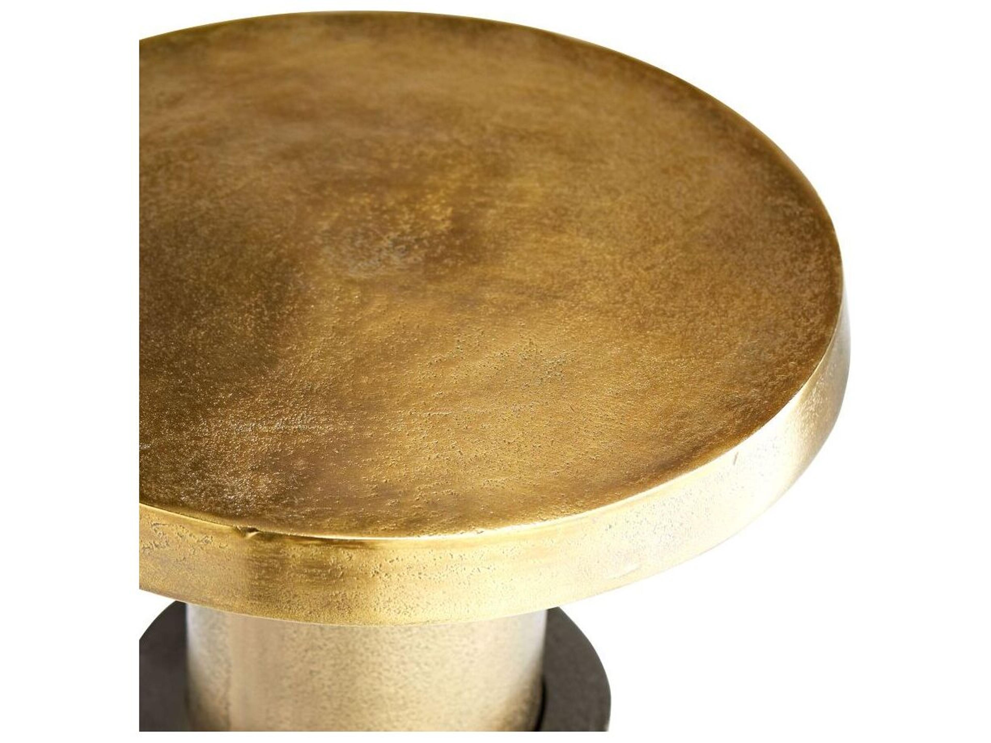 Arteriors Home Round Metal Antique Brass Inara End Table