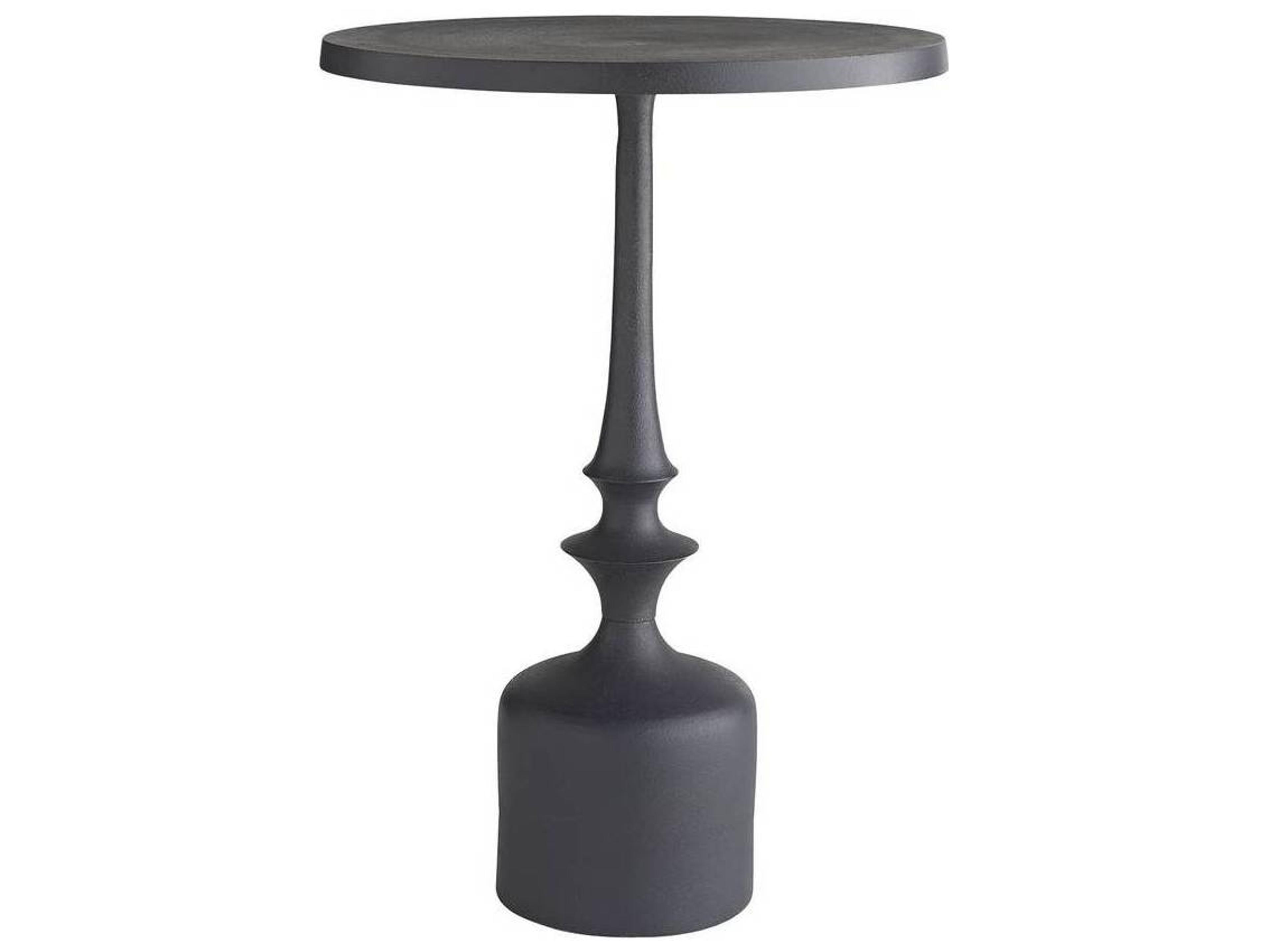 Arteriors Home Round Metal Charcoal Huntlee End Table
