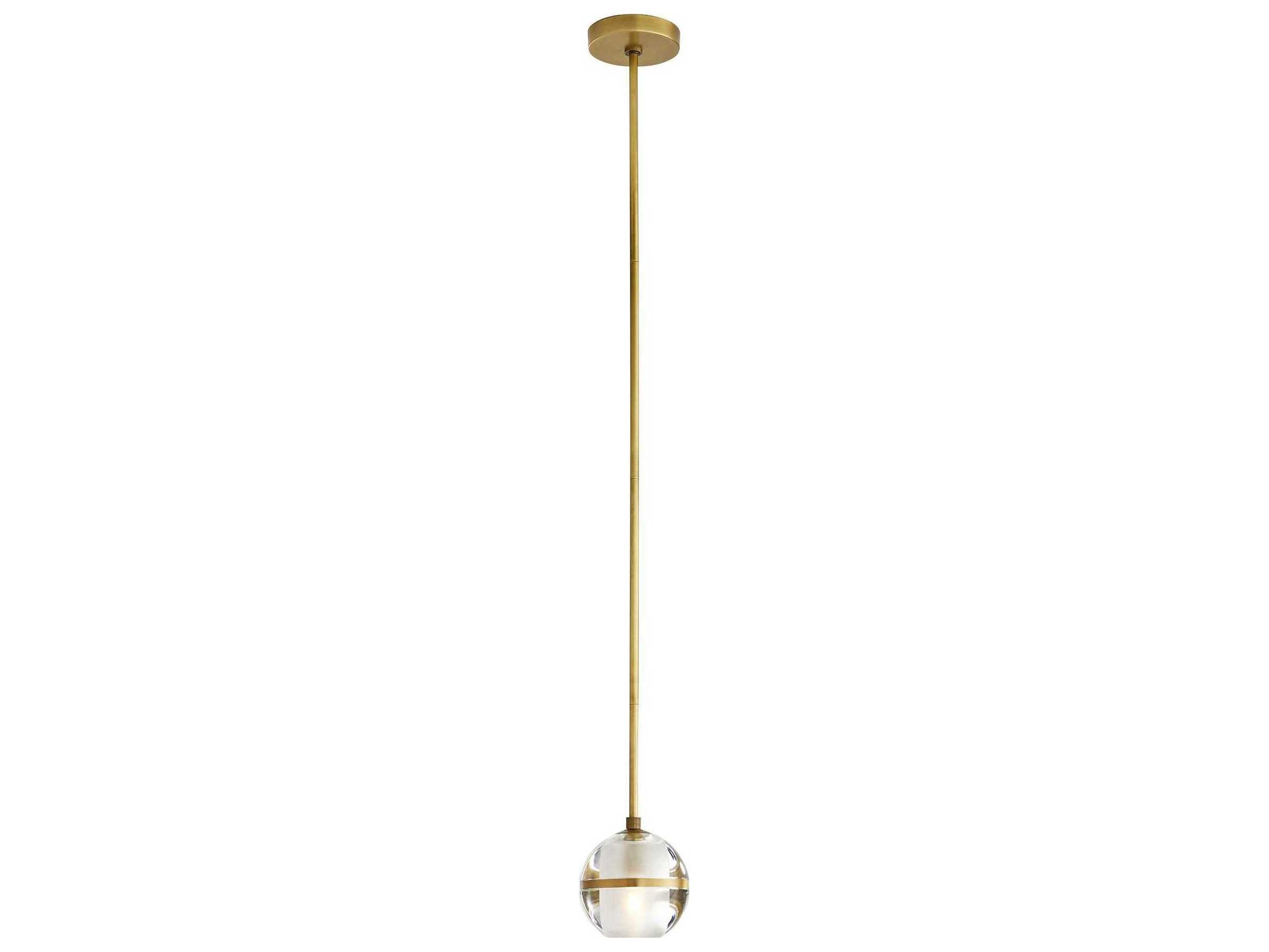 Arteriors Home Noble 1-Light Clear Brass Crystal Globe Linear Mini Pendant
