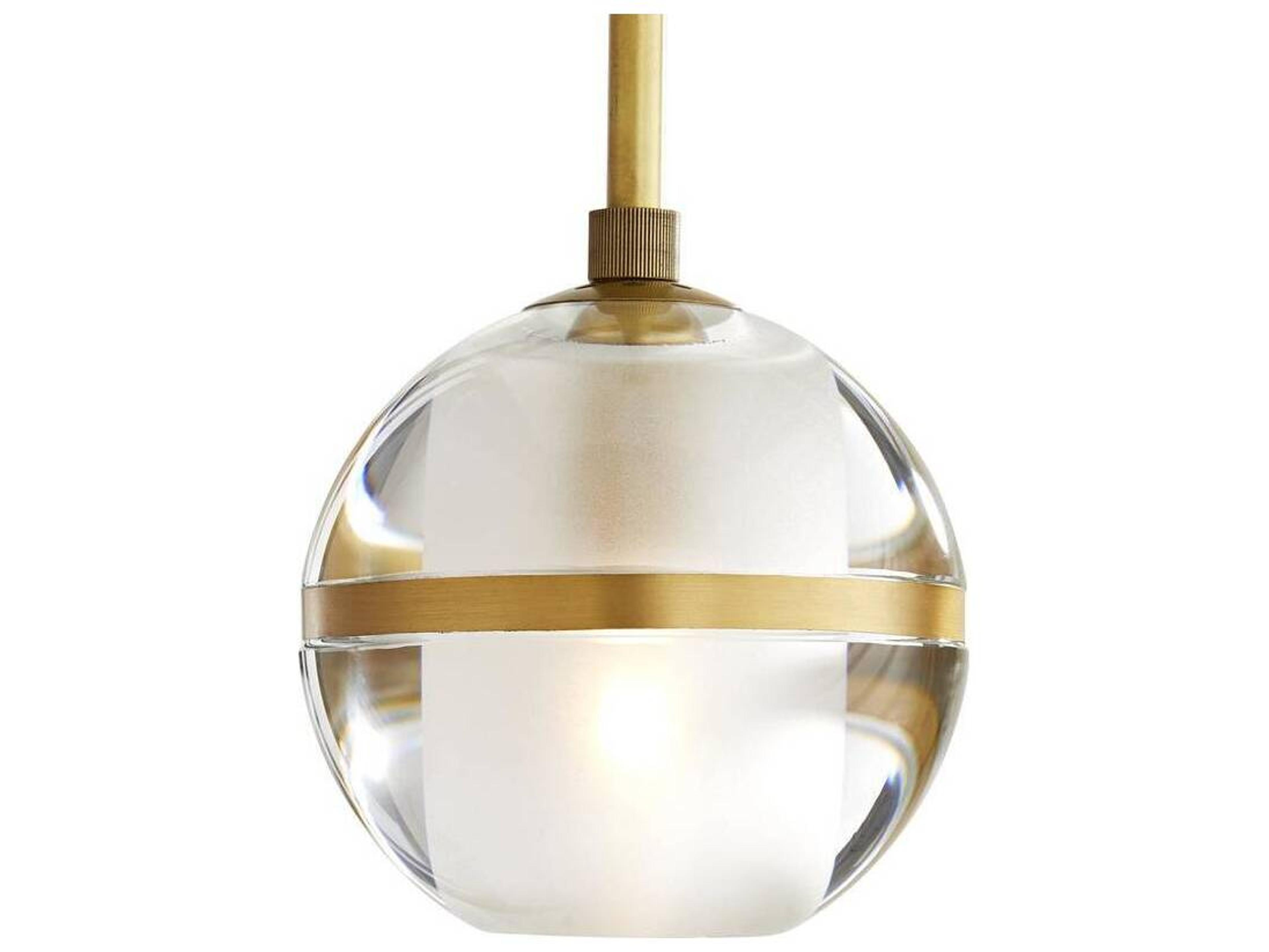 Arteriors Home Noble 1-Light Clear Brass Crystal Globe Linear Mini Pendant
