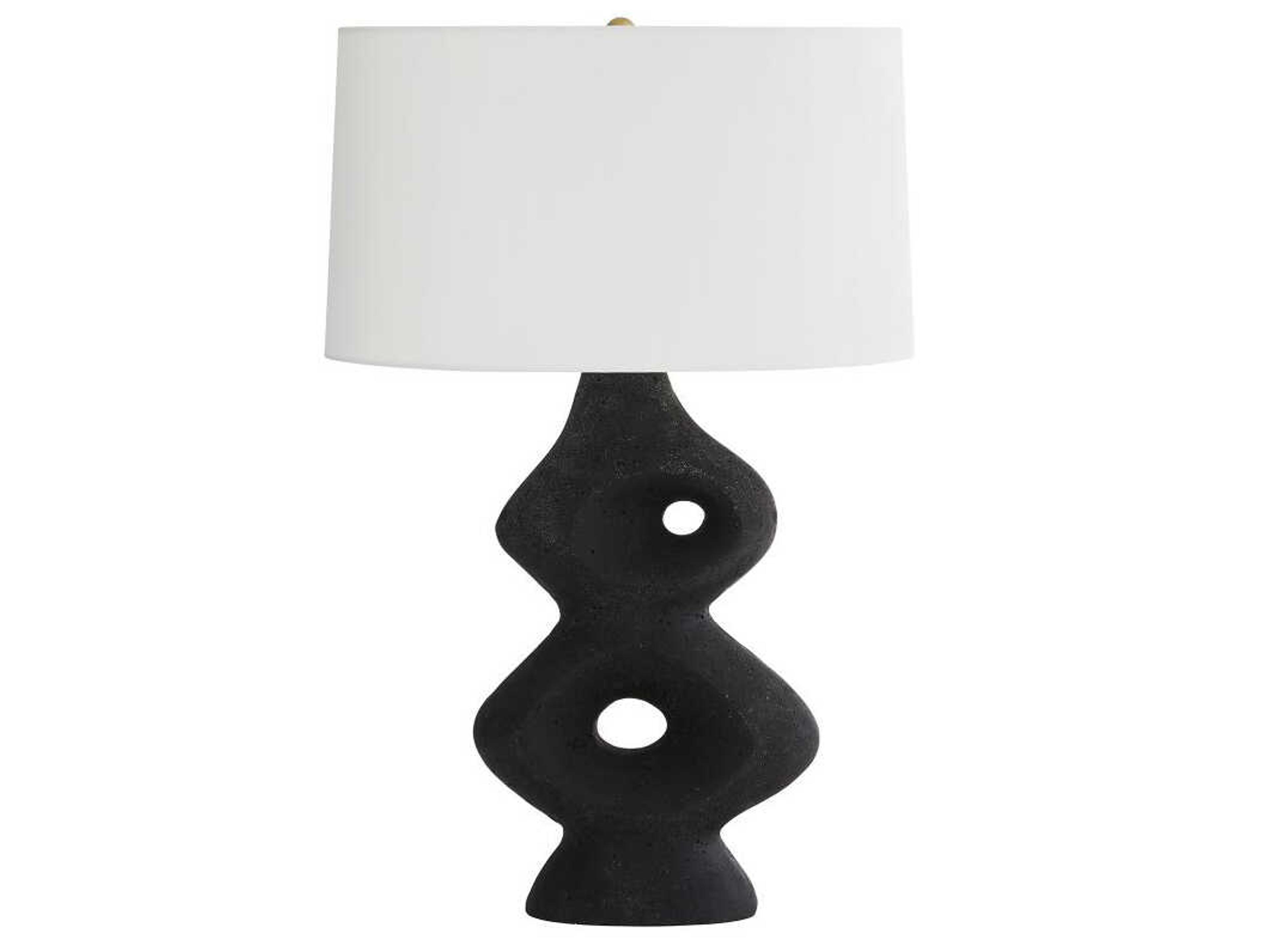 Jemai Table Lamp Sculptural Charcoal Ricestone