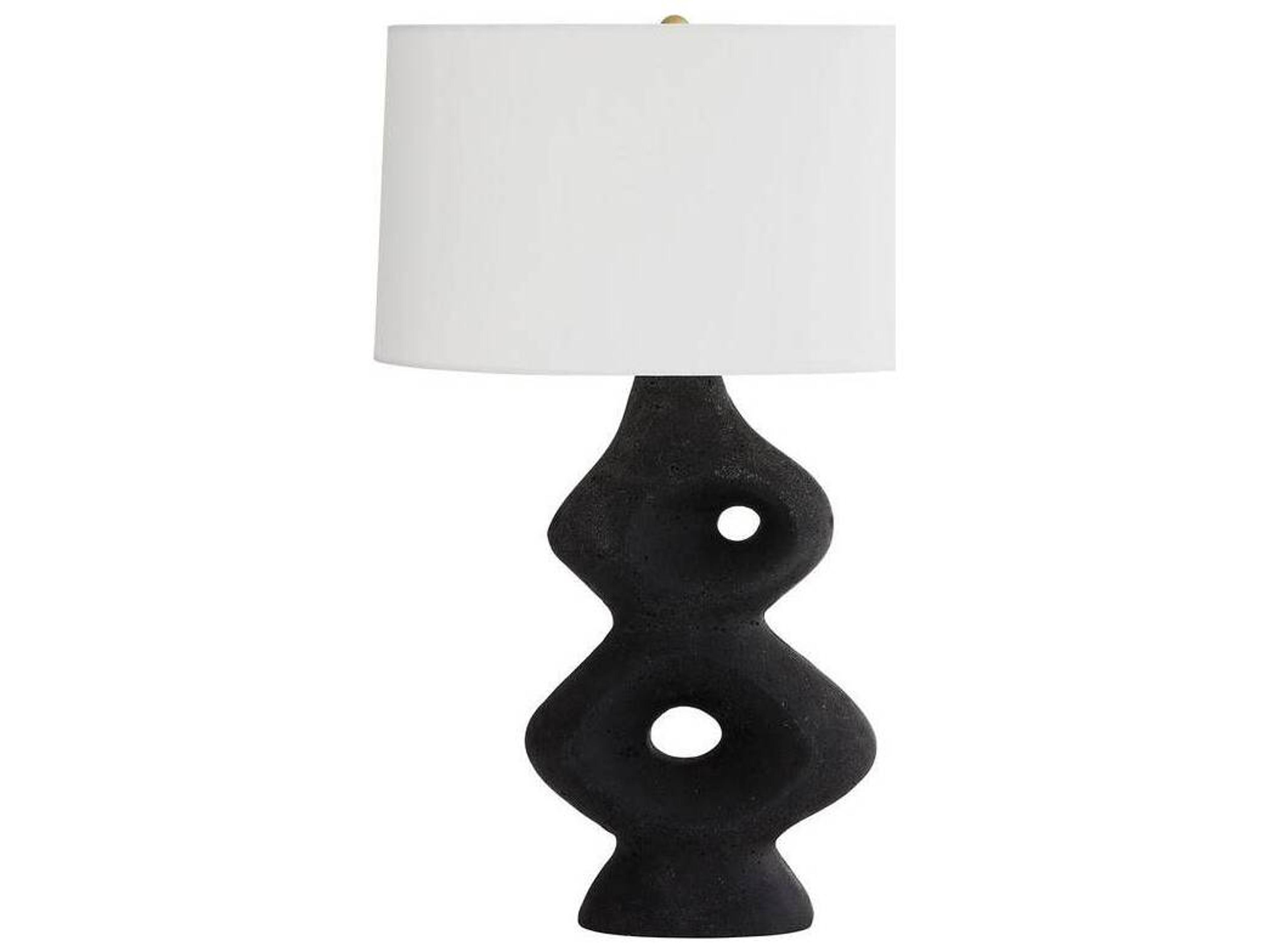 Arteriors Home Jemai Charcoal Ricestone Composite Black Buffet Lamp