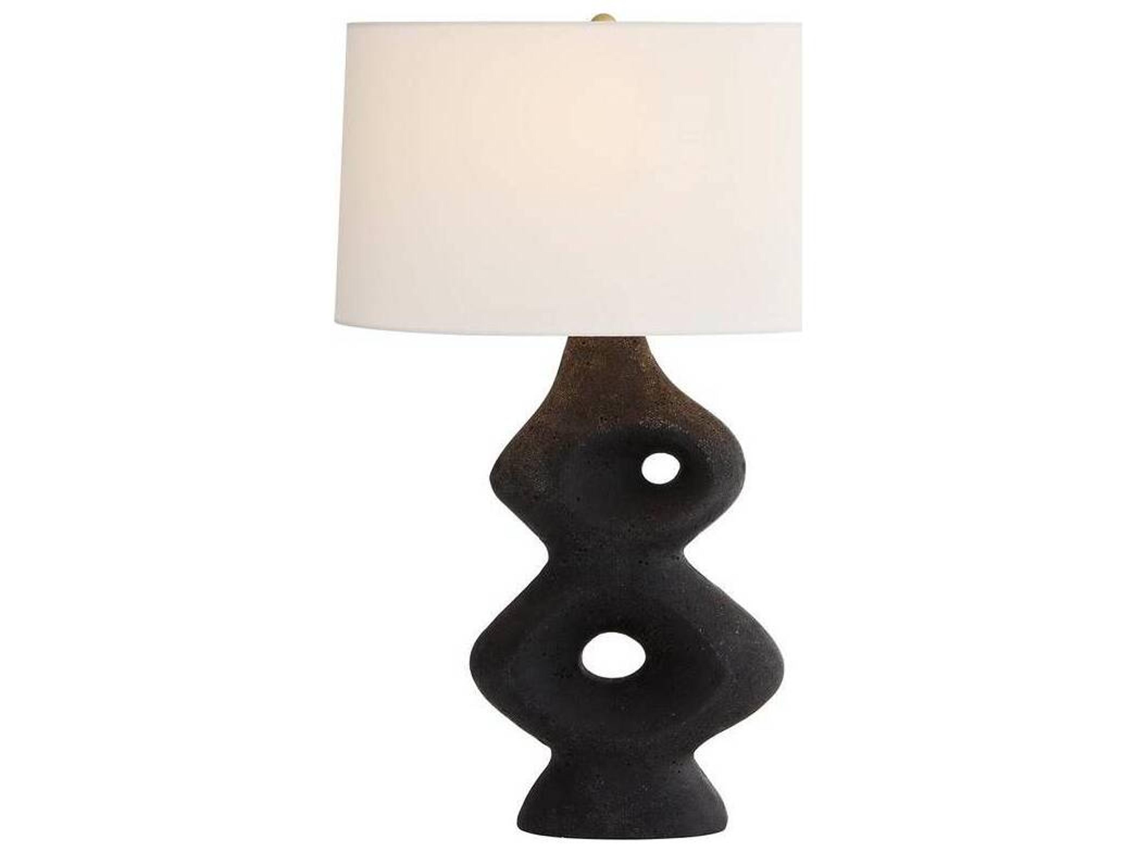 Arteriors Home Jemai Charcoal Ricestone Composite Black Buffet Lamp