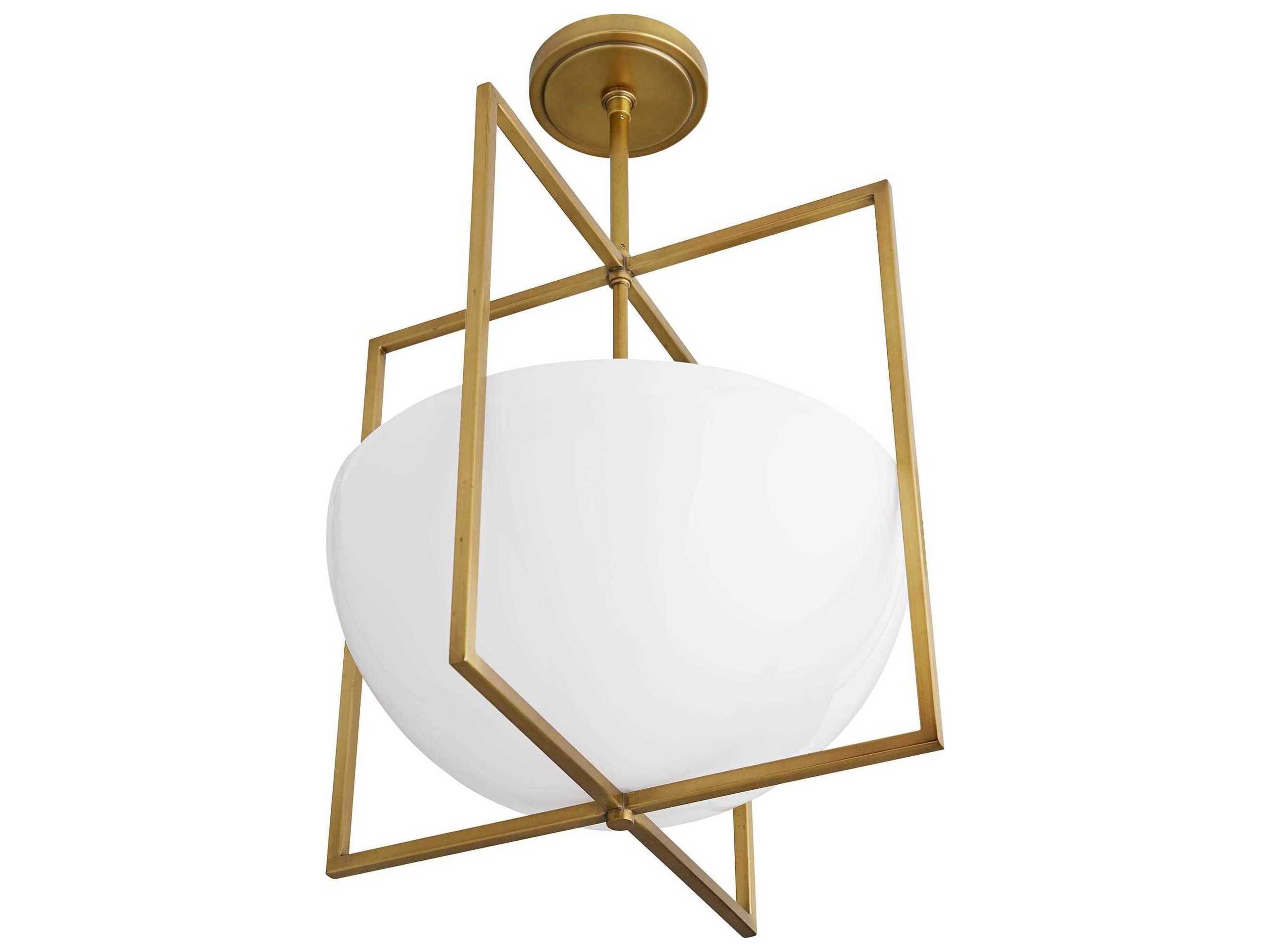 Arteriors Home Royce  2-Light Antique Brass Bowl Geometric Pendant