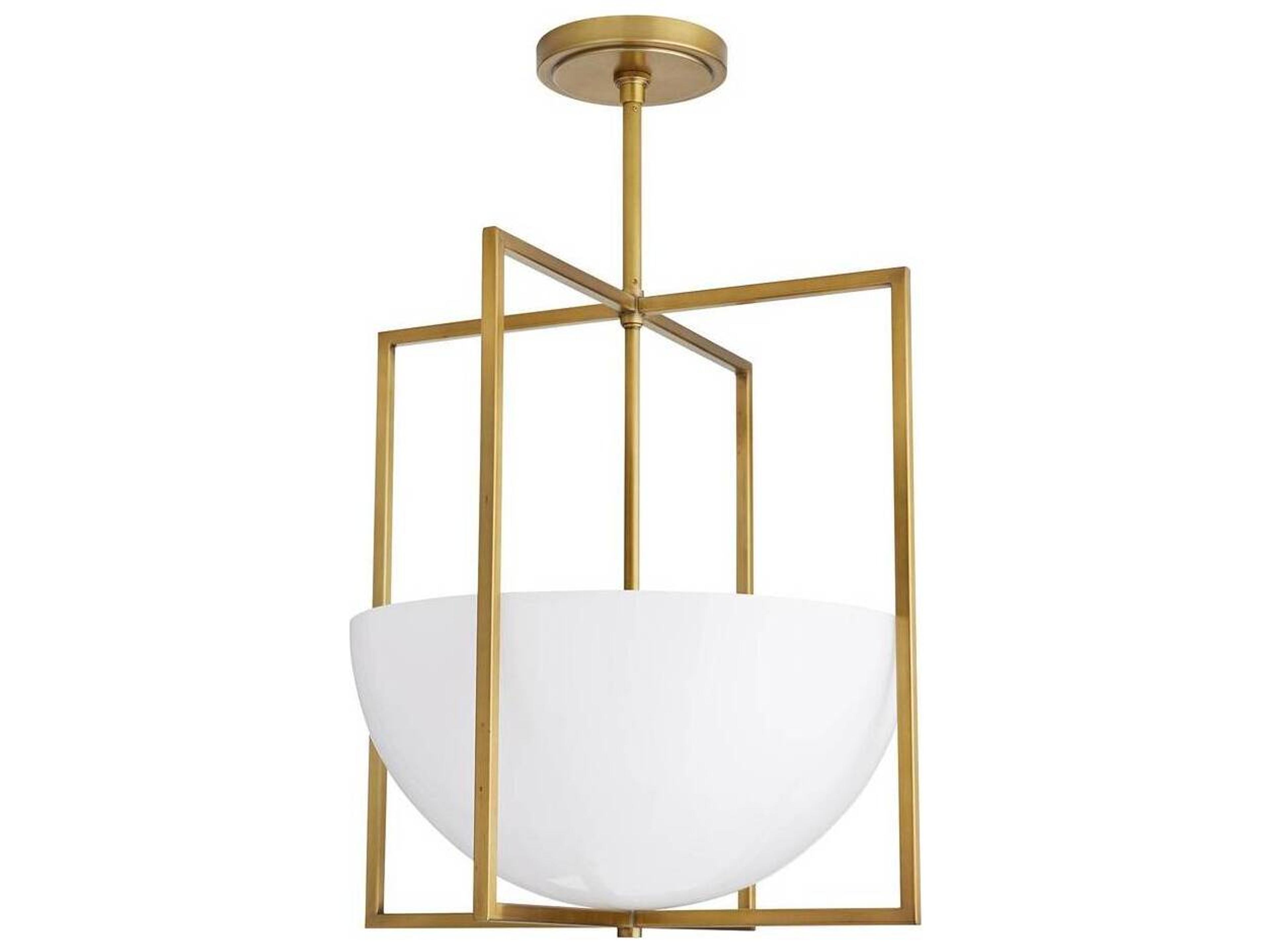 Arteriors Home Royce  2-Light Antique Brass Bowl Geometric Pendant