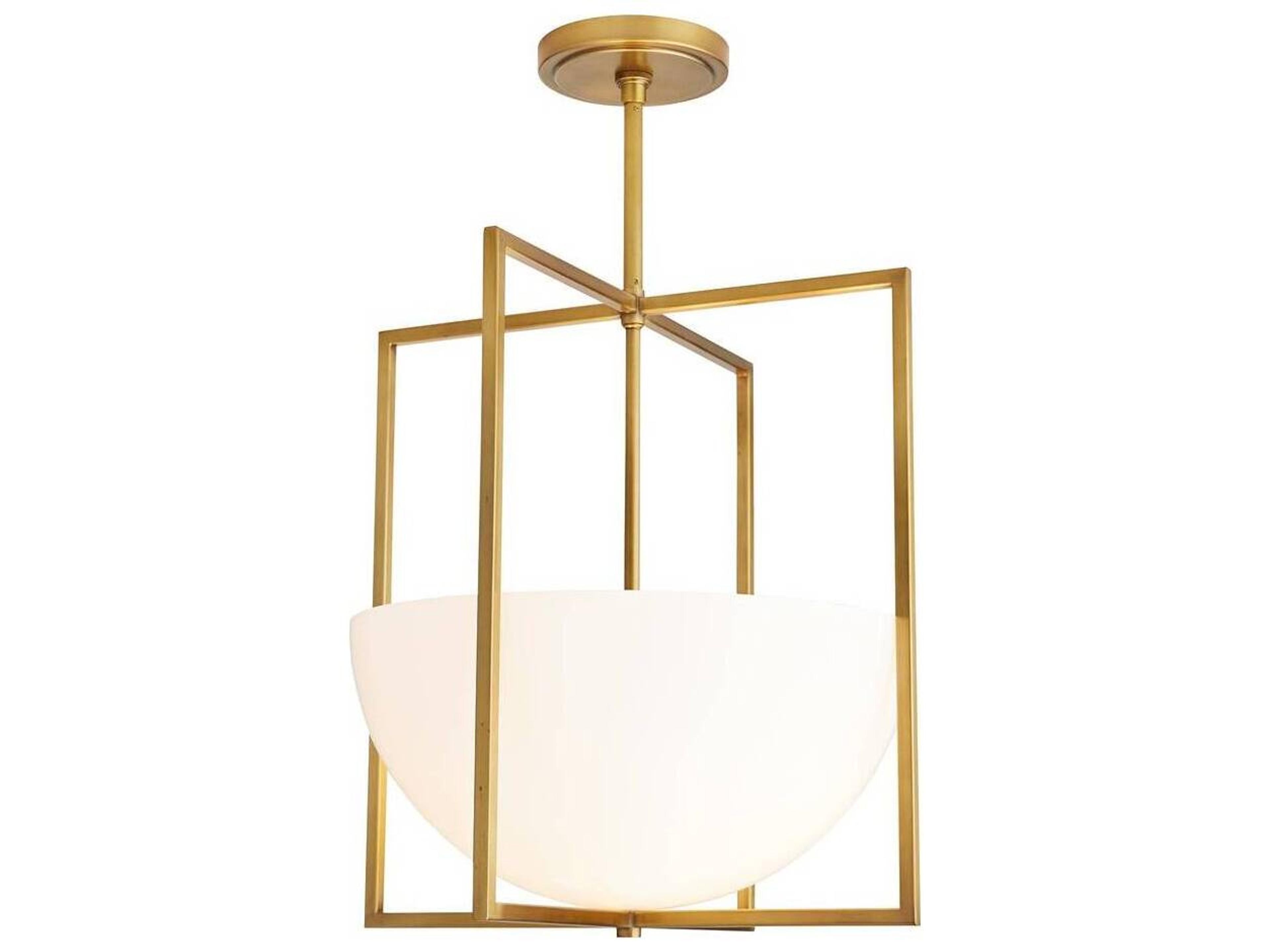 Arteriors Home Royce  2-Light Antique Brass Bowl Geometric Pendant