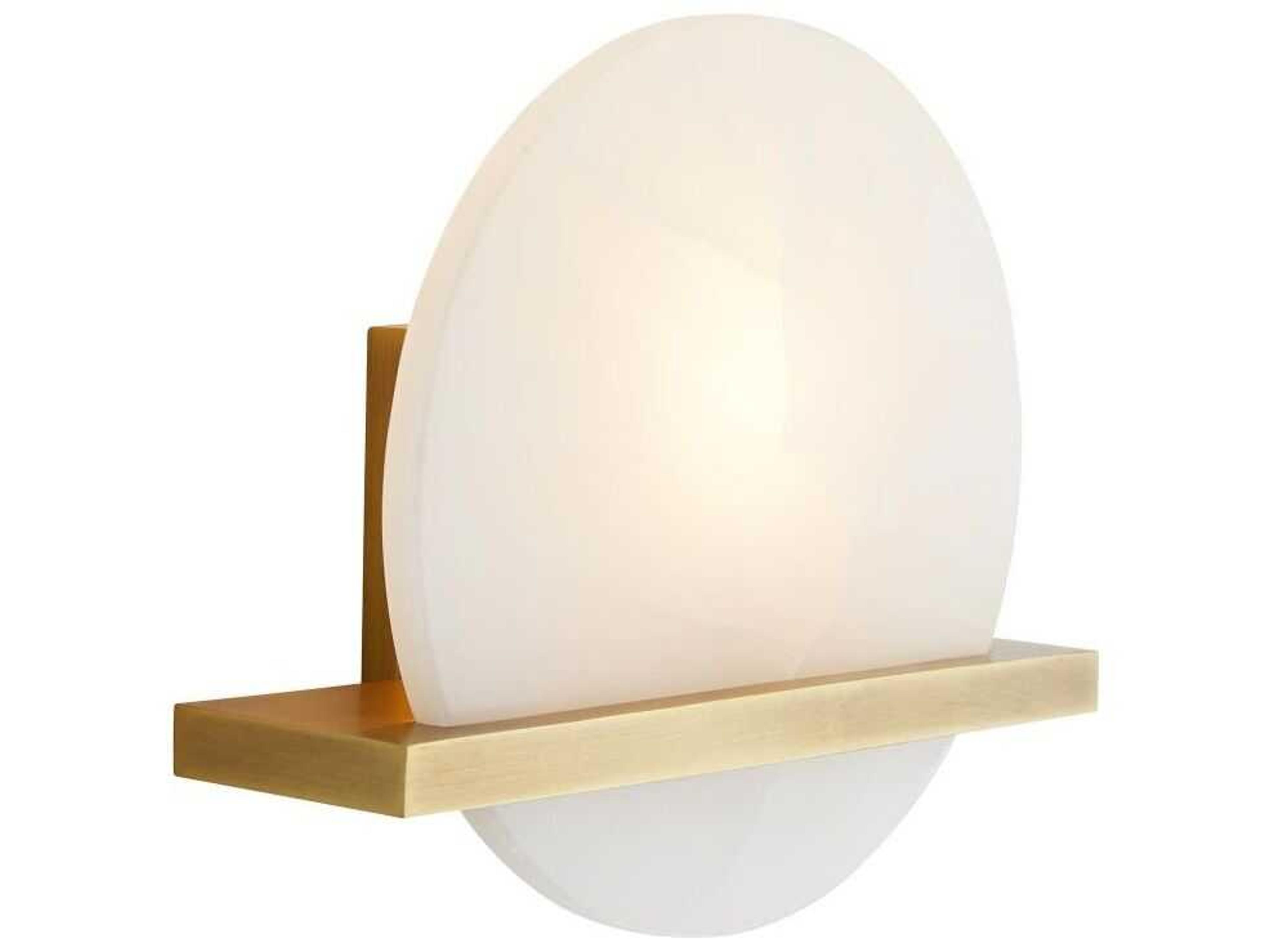 Wall Sconce Savion Antique Brass White Onyx