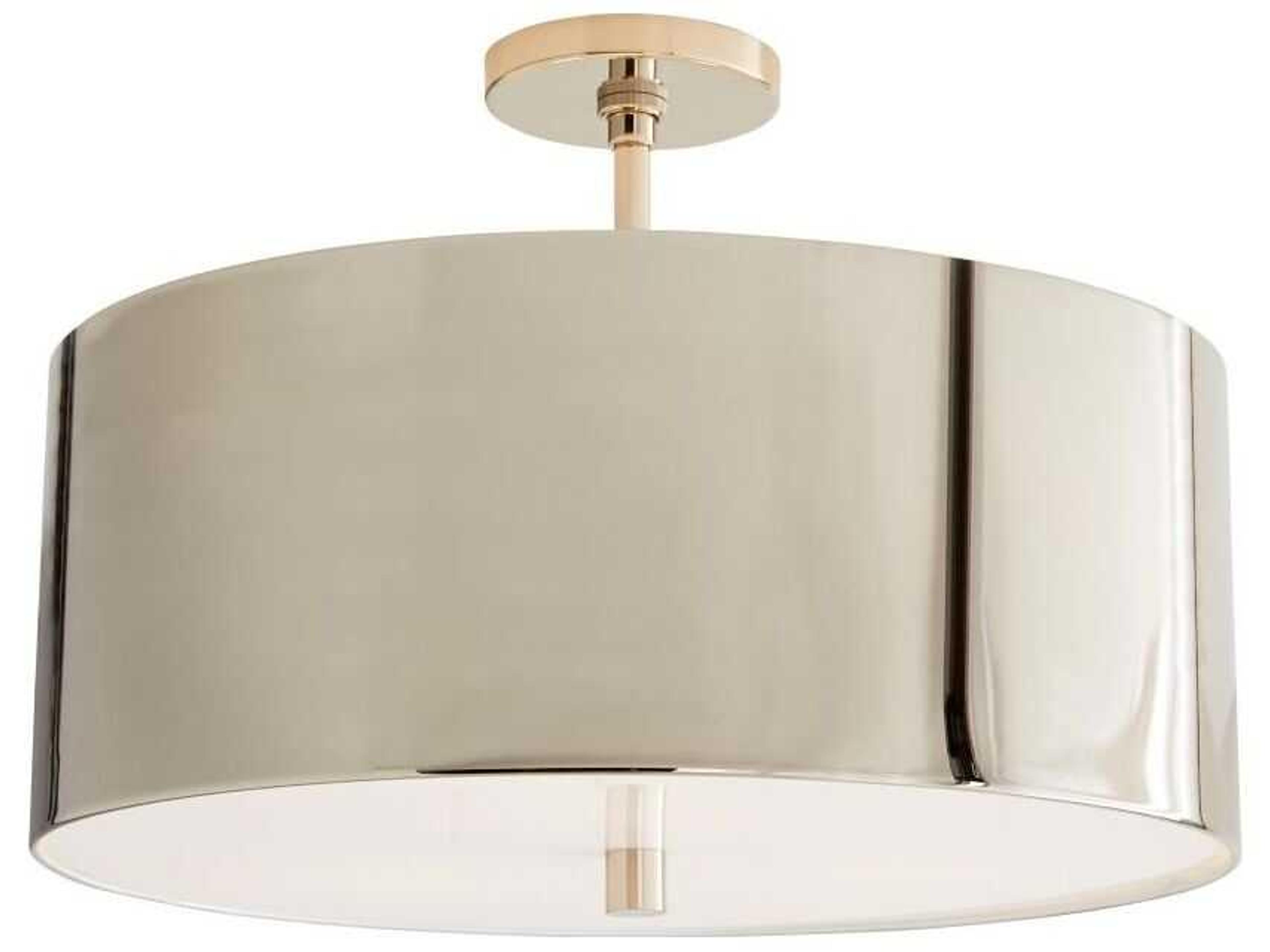 Semi Flush Mount Tarbell Polished Nickel 3 Light