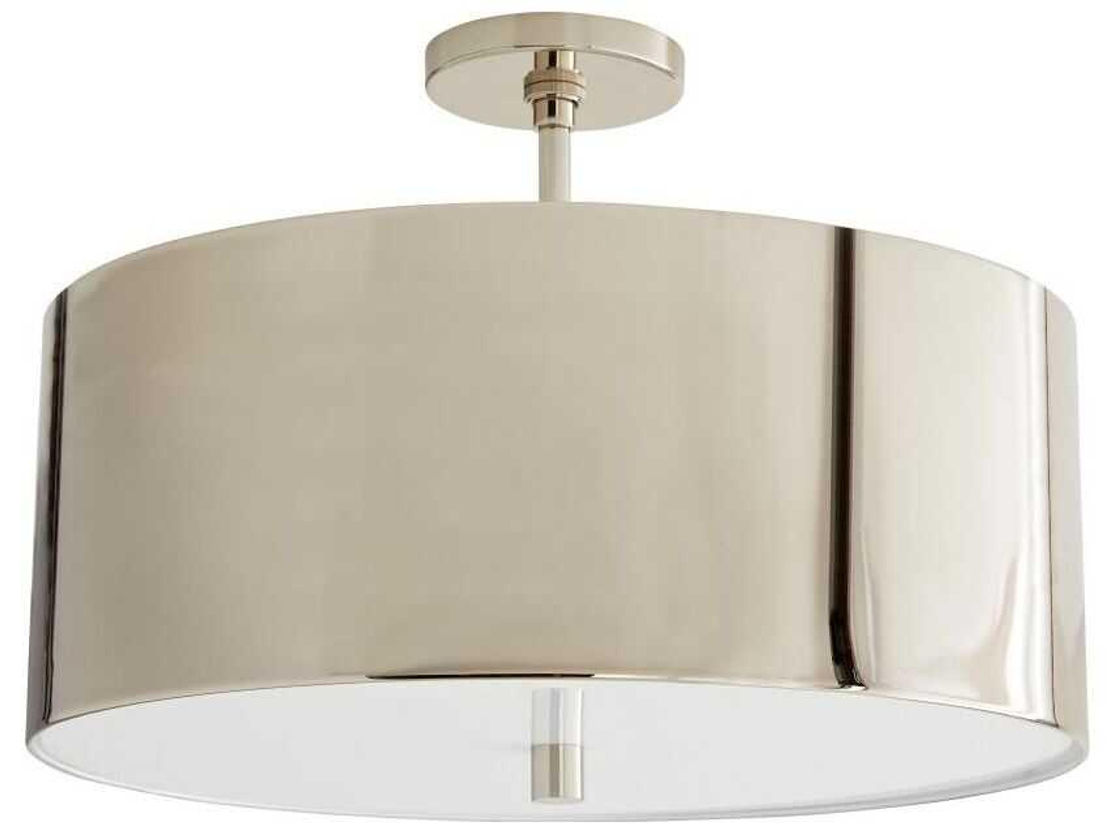 Arteriors Home Tarbell 3-Light Polished Nickel Semi Flush Mount