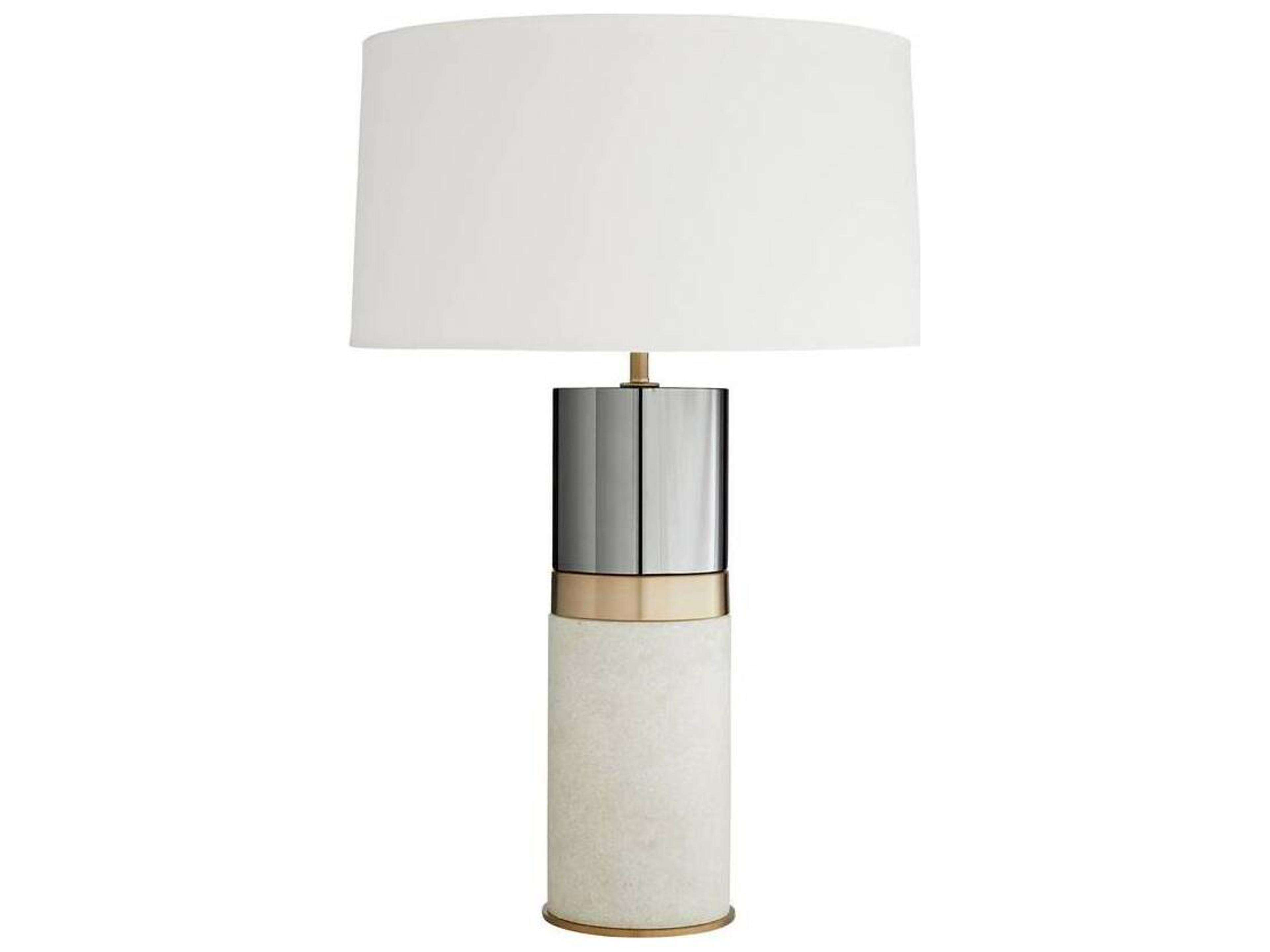 Whitman Table Lamp Smoke Crystal Ricestone Brass