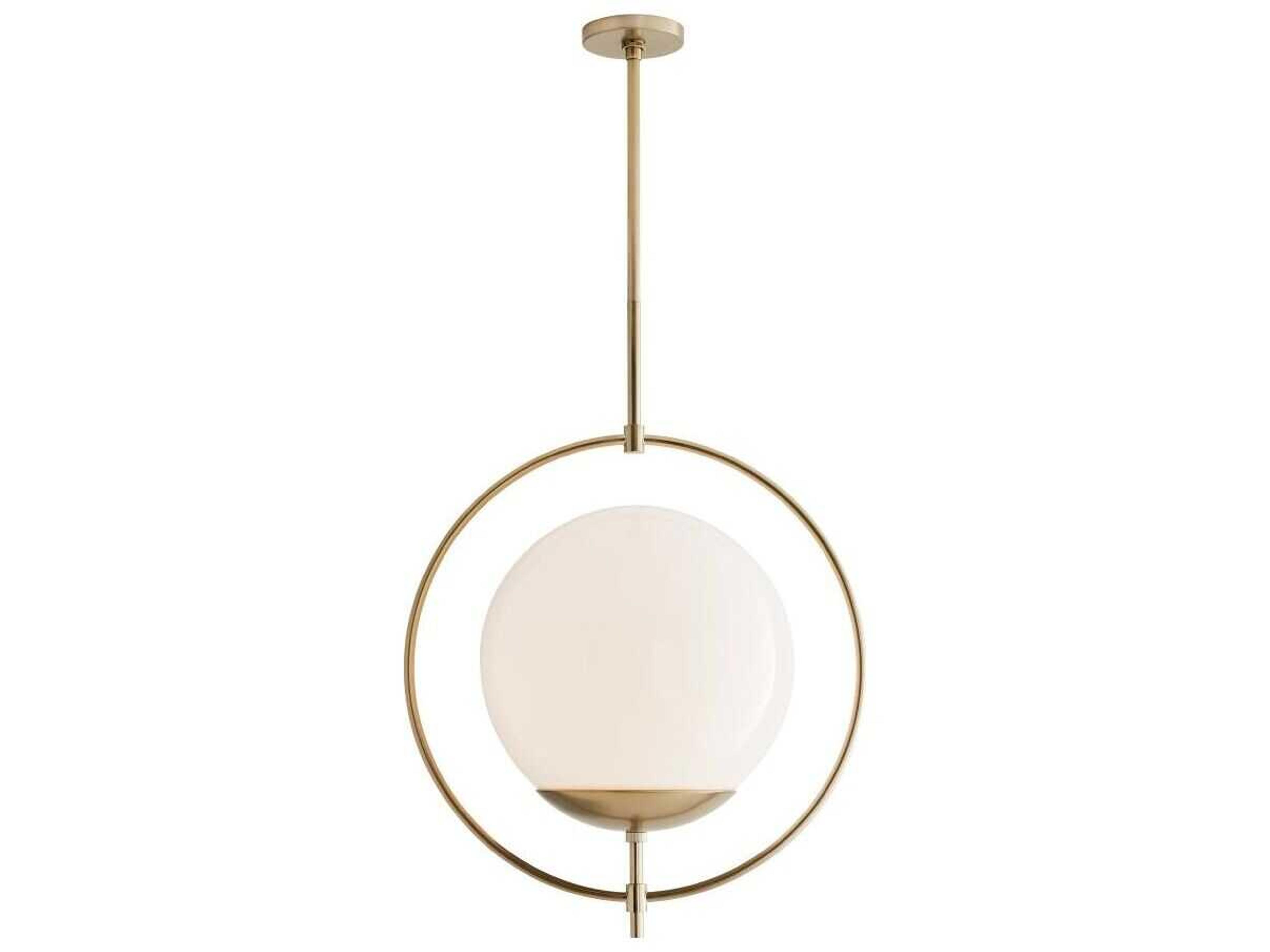 Volta Pale Brass Opal Glass Pendant Light