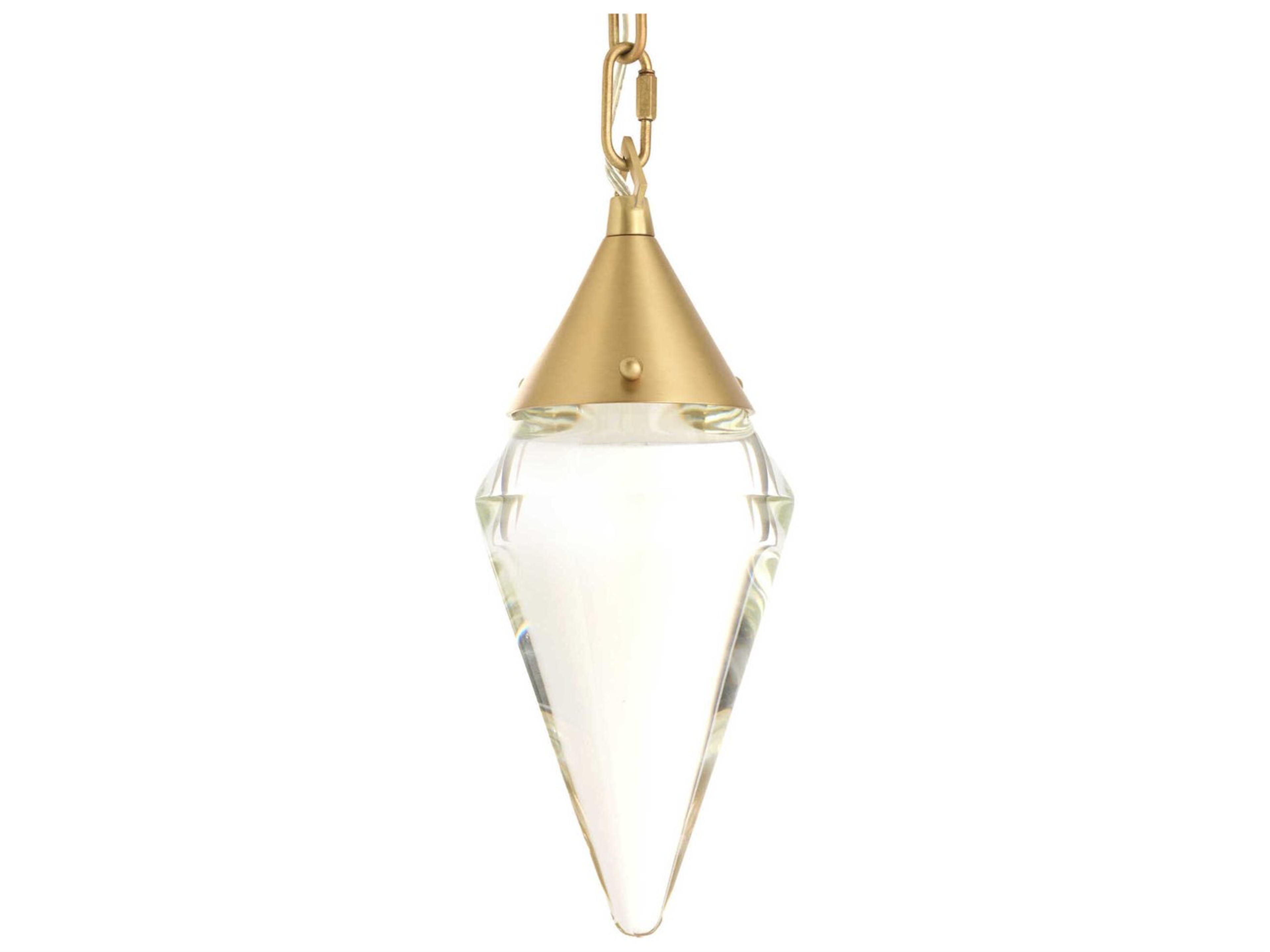 Berkley LED Pendant Light Antique Brass Clear Crystal