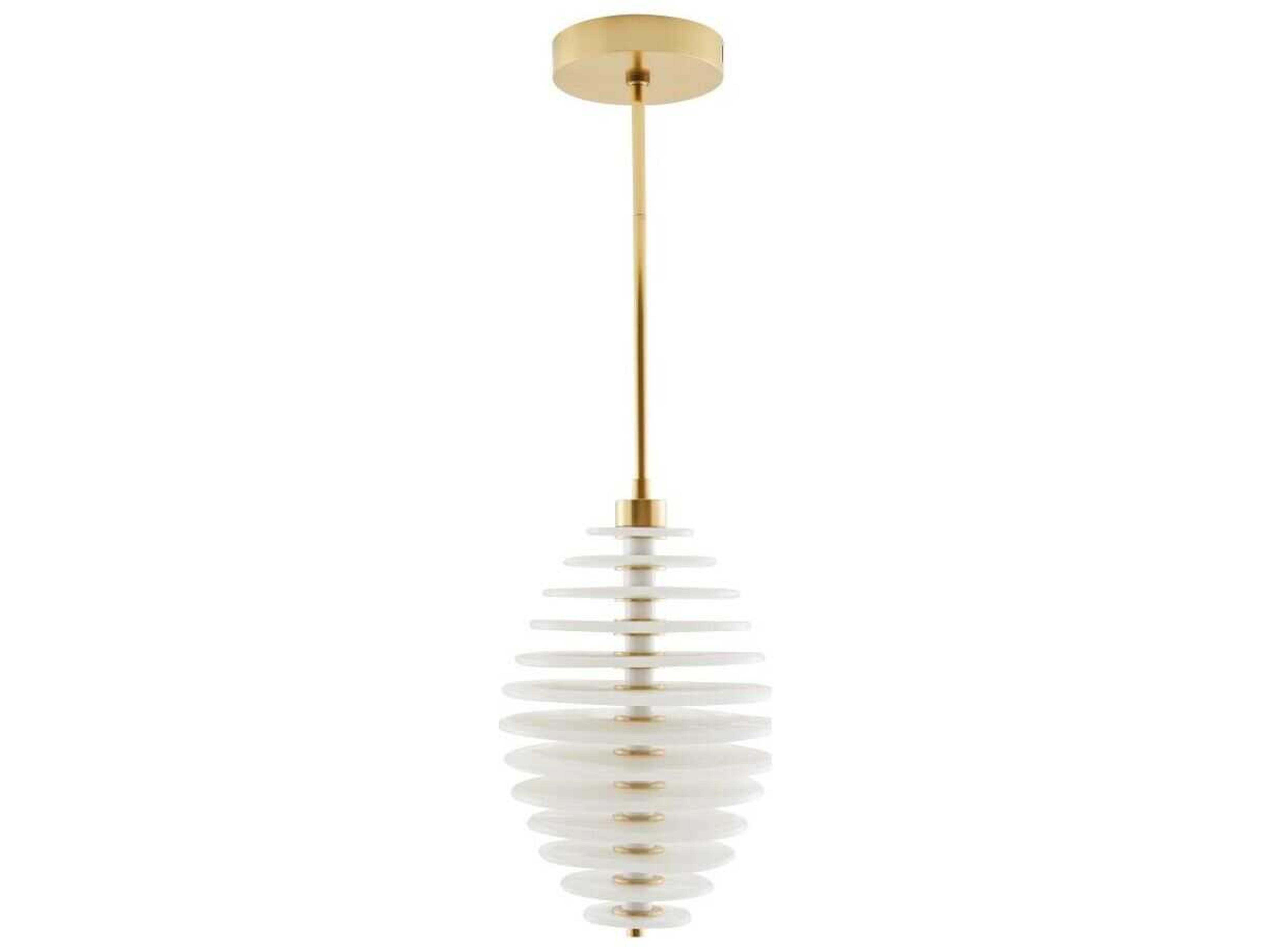 Penelope LED Pendant Clear Seedy Glass Antique Brass