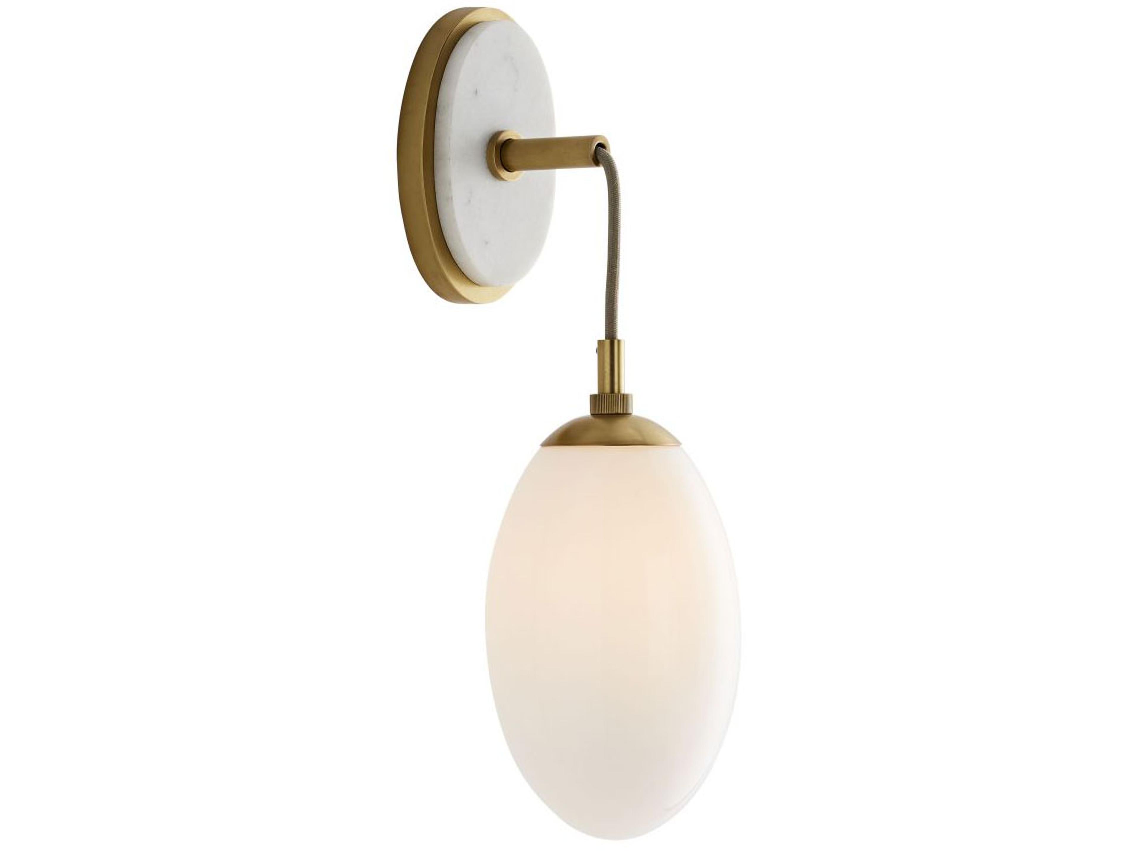 Arteriors Home Bindi 1-Light Antique Brass White Wall Sconce