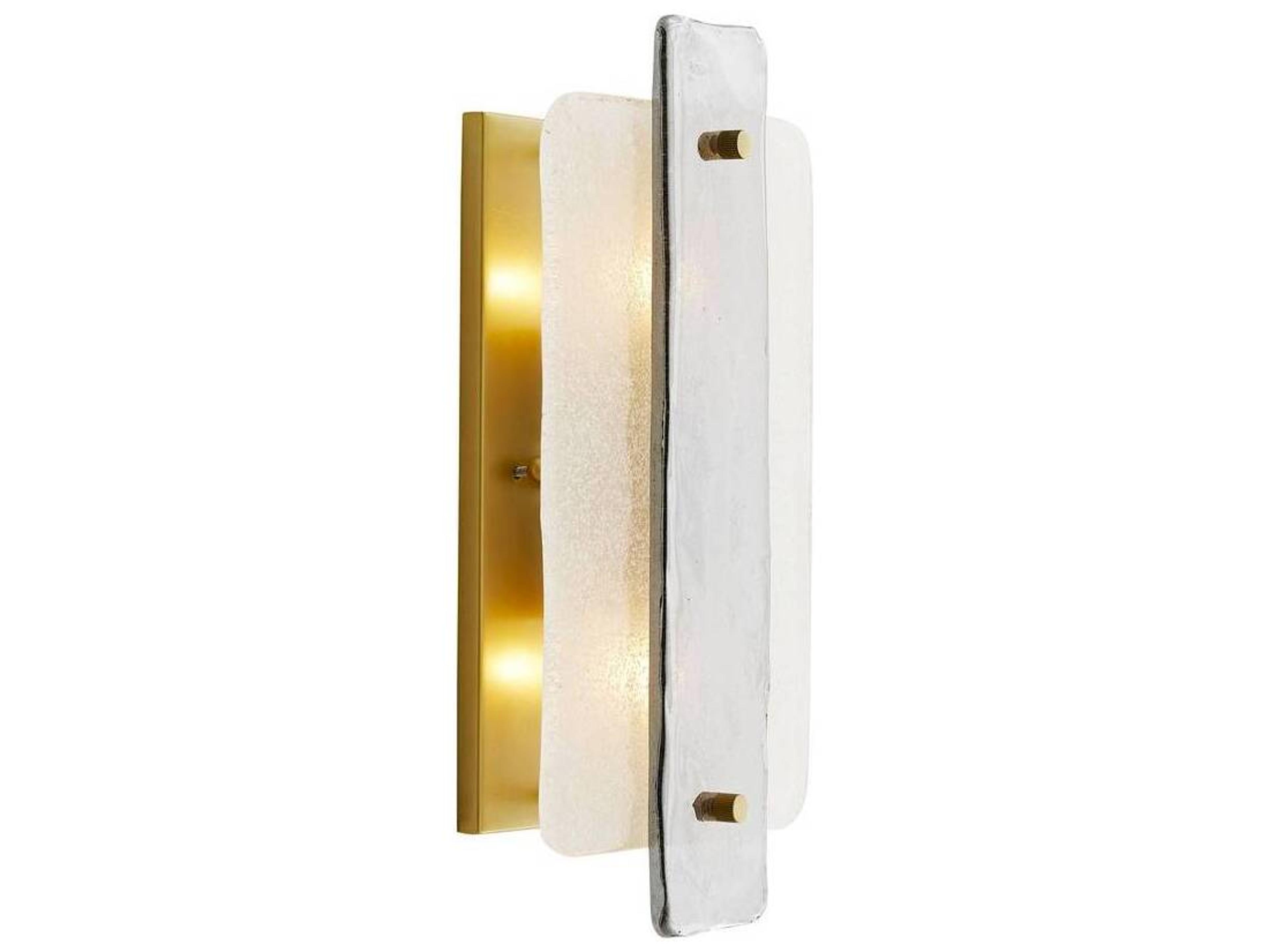 Arteriors Home Uriah 2-Light Smoke Luster Brass Wall Sconce