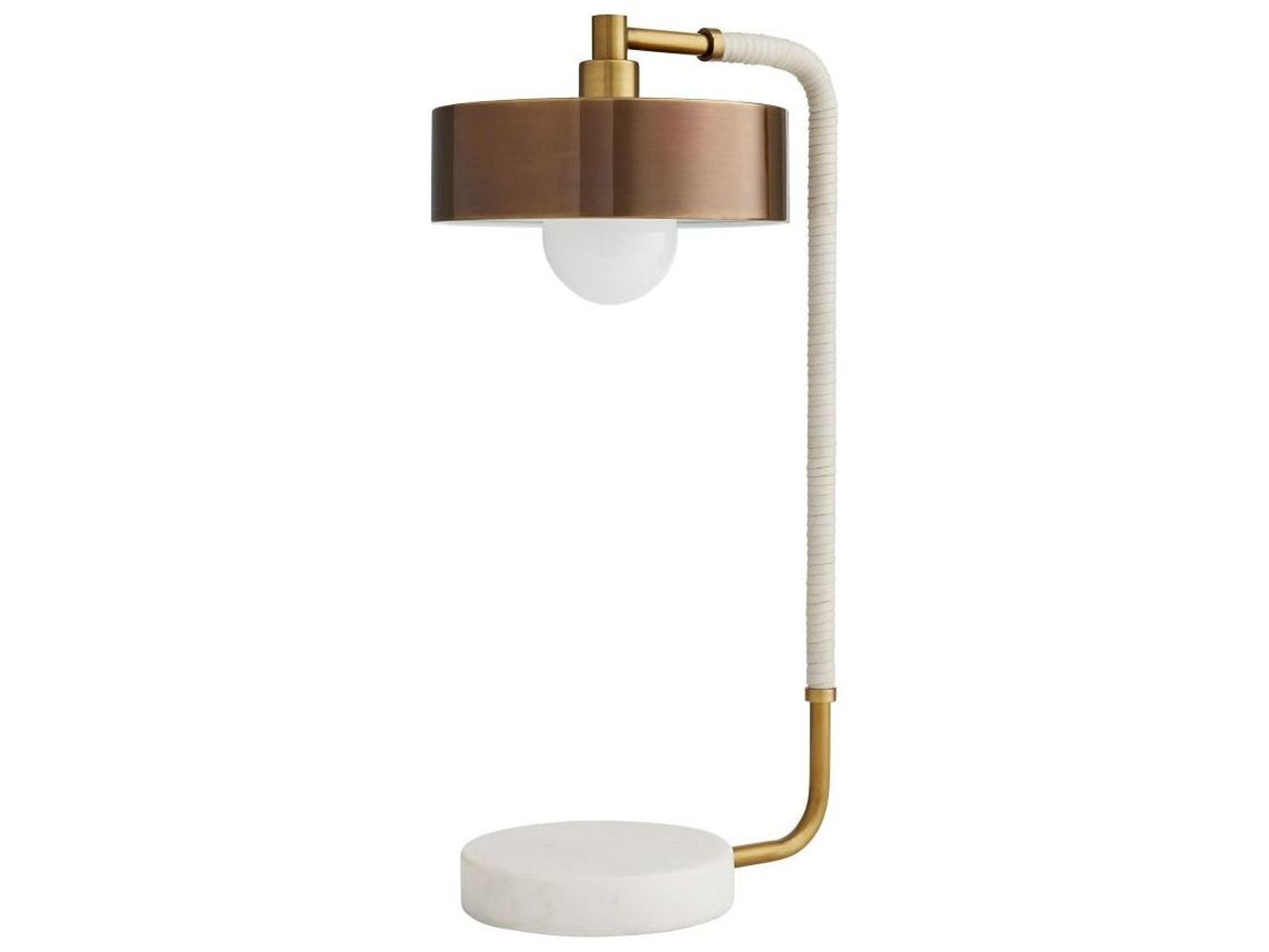 Aaron Table Lamp Contemporary Brass and Marble