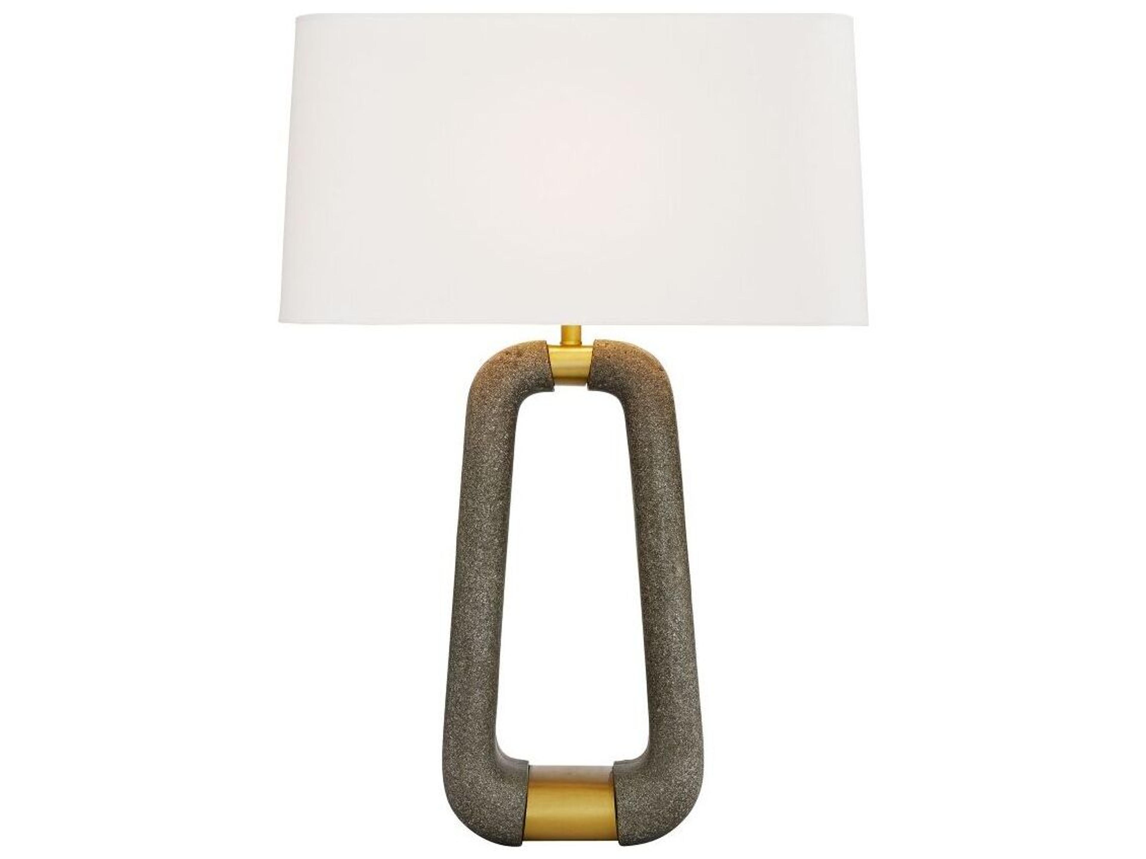 Arteriors Home Gianni Graphite Ricestone Antique Brass Gray Buffet Lamp