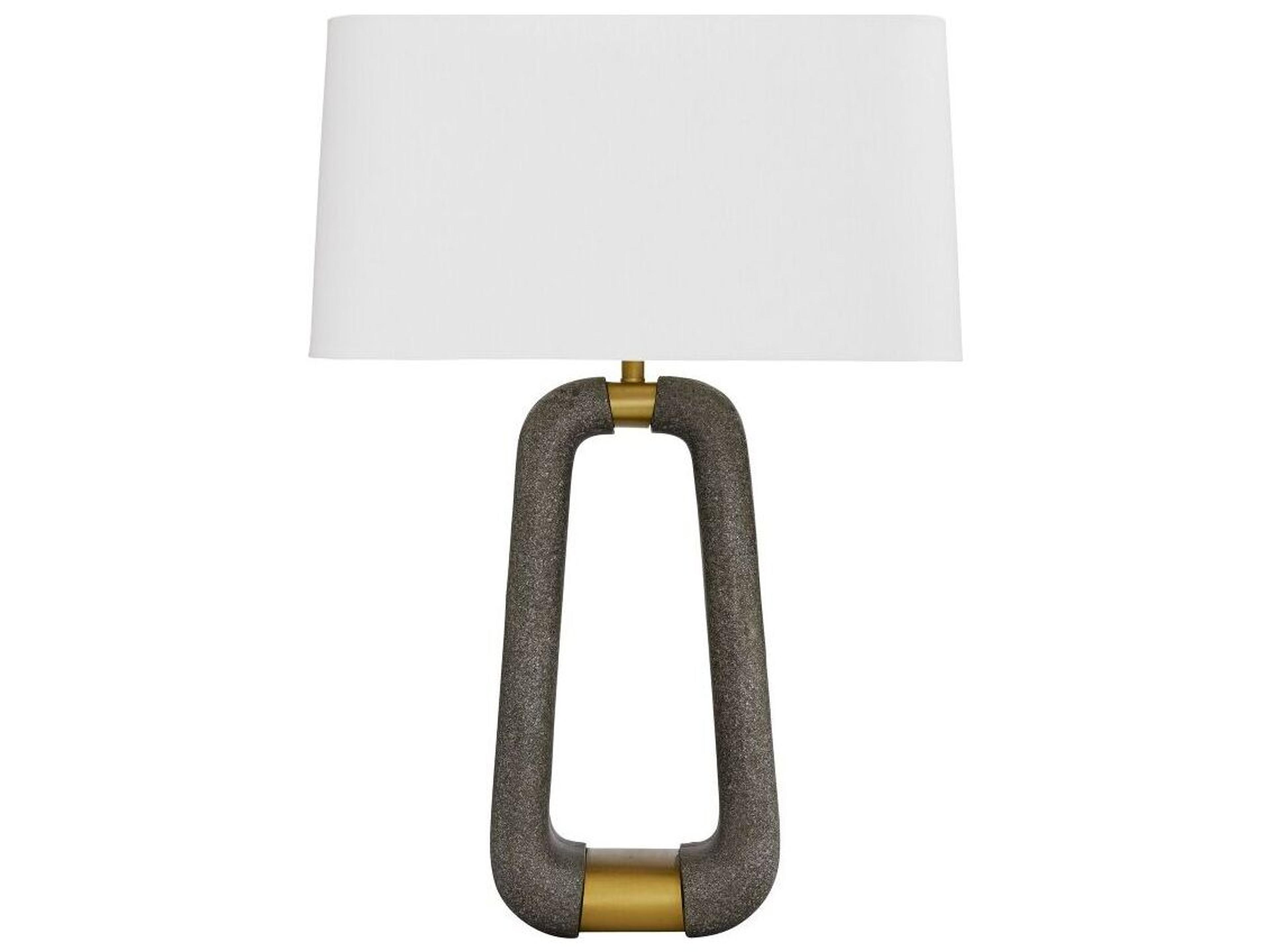 Arteriors Home Gianni Graphite Ricestone Antique Brass Gray Buffet Lamp