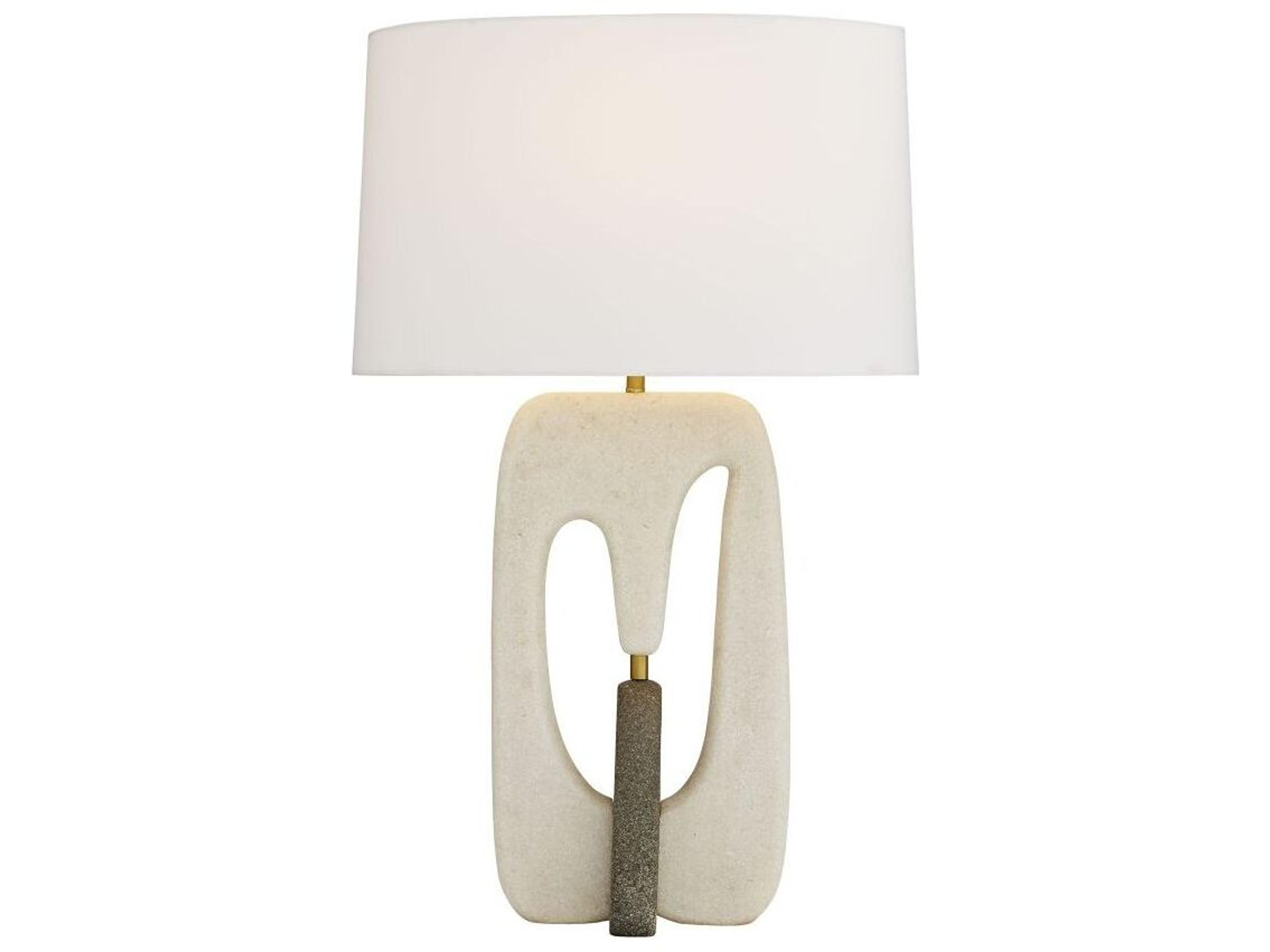Arteriors Home Harleen White Ricestone Charcoal Buffet Lamp