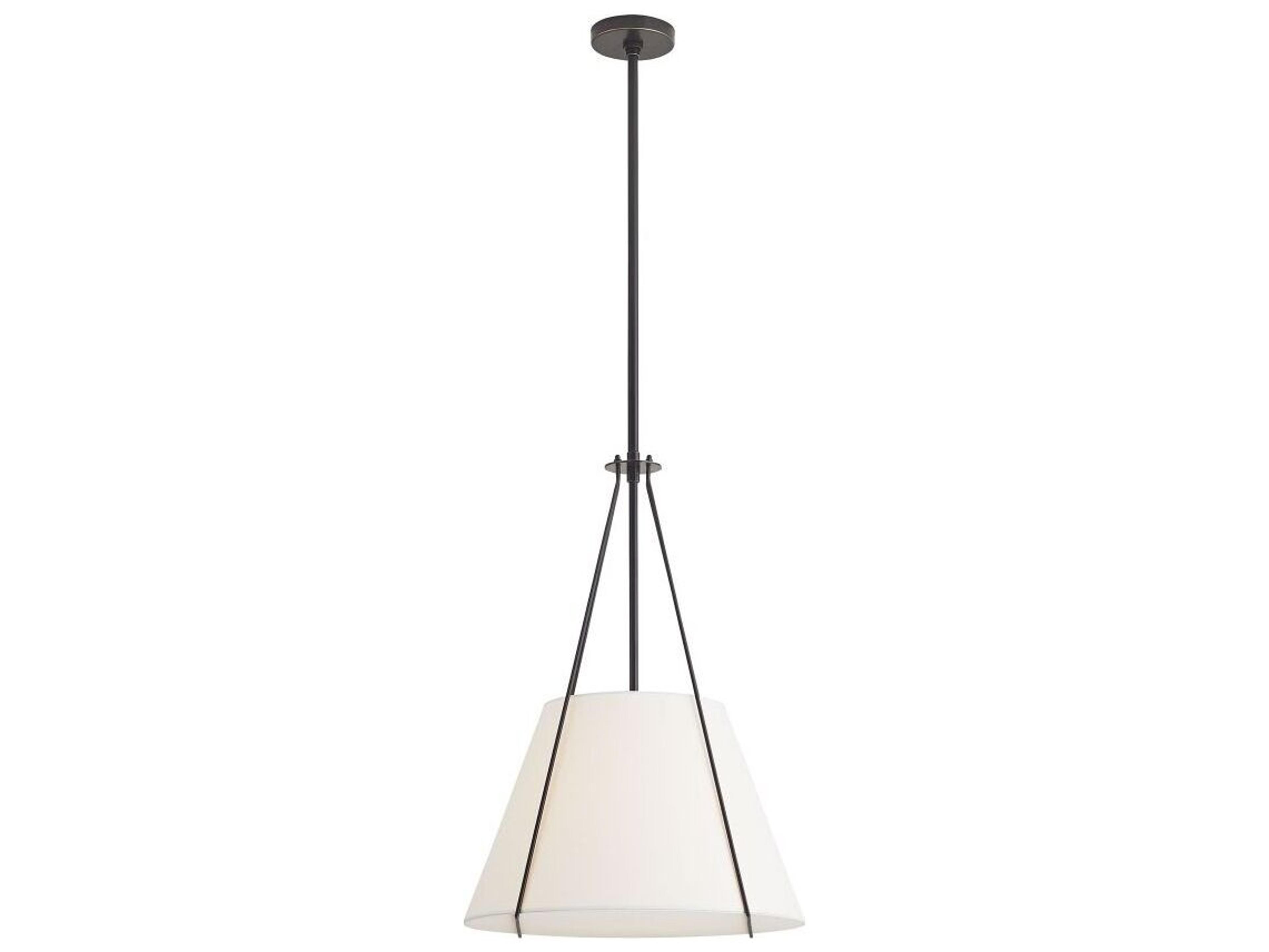 Heloise Pendant Light in Bronze and White Linen