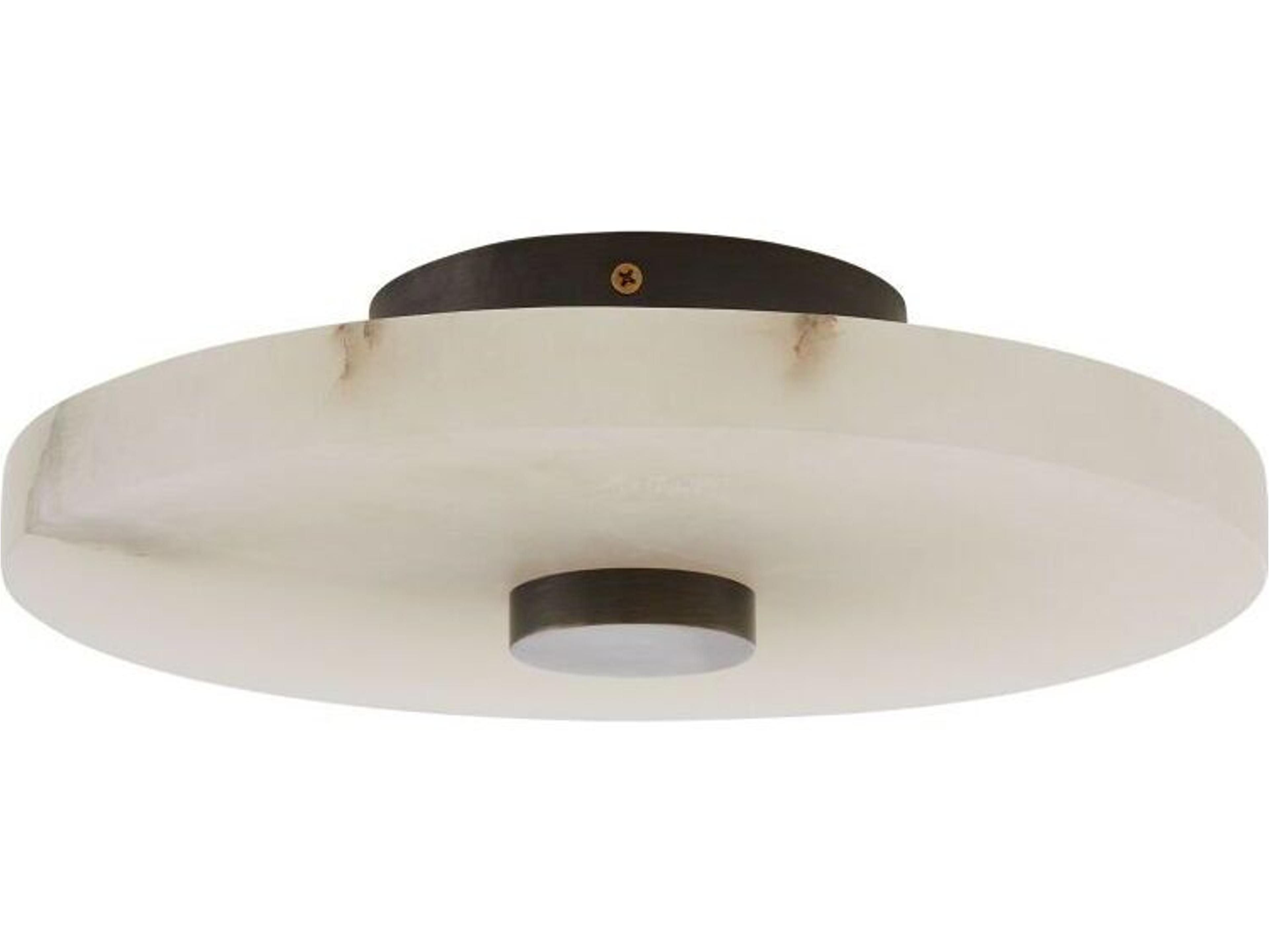 Arteriors Home Moers 1-Light White Alabaster Round Flush Mount