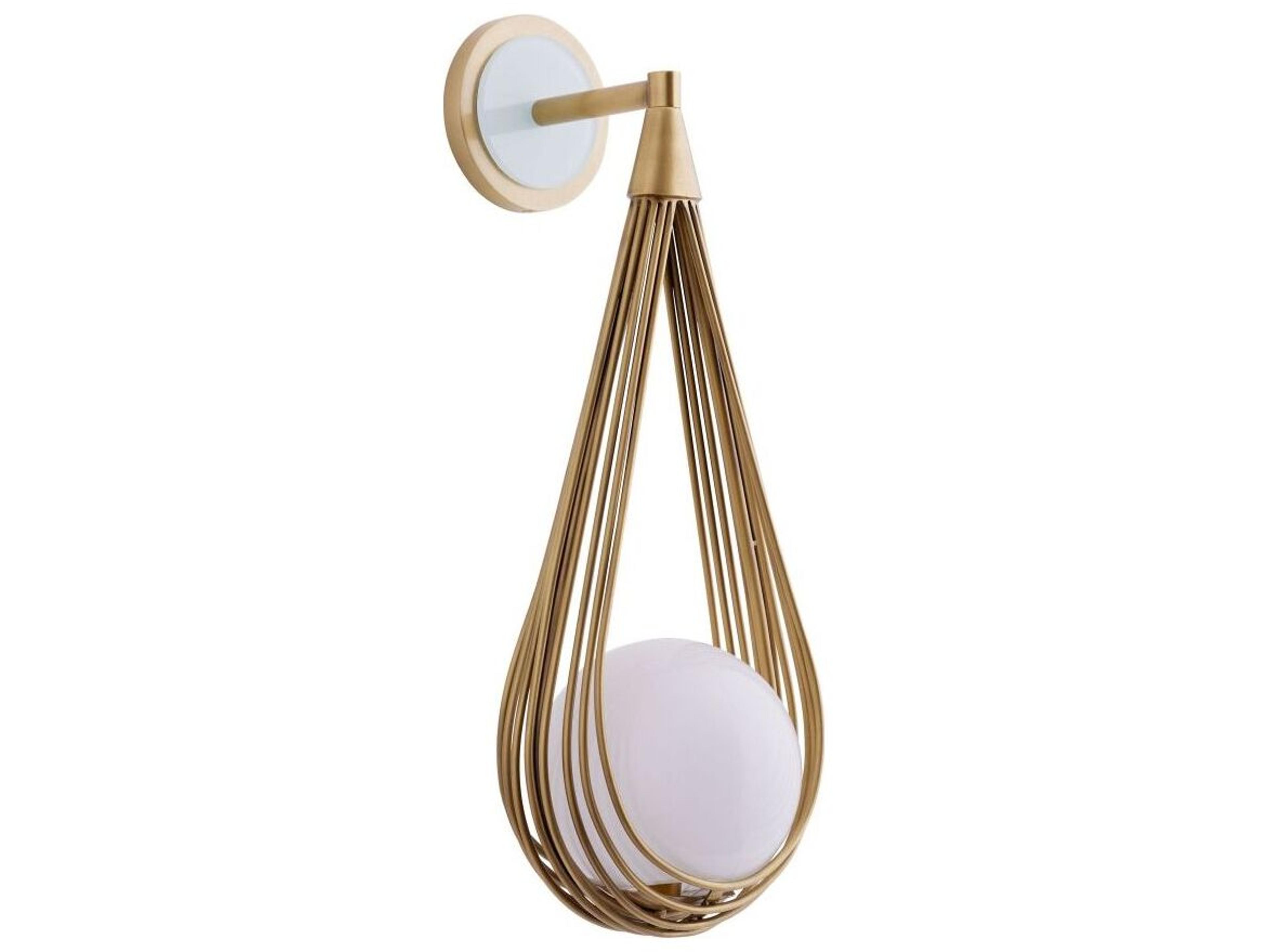 Ova 1 Light Wall Sconce Antique Brass Opal Glass