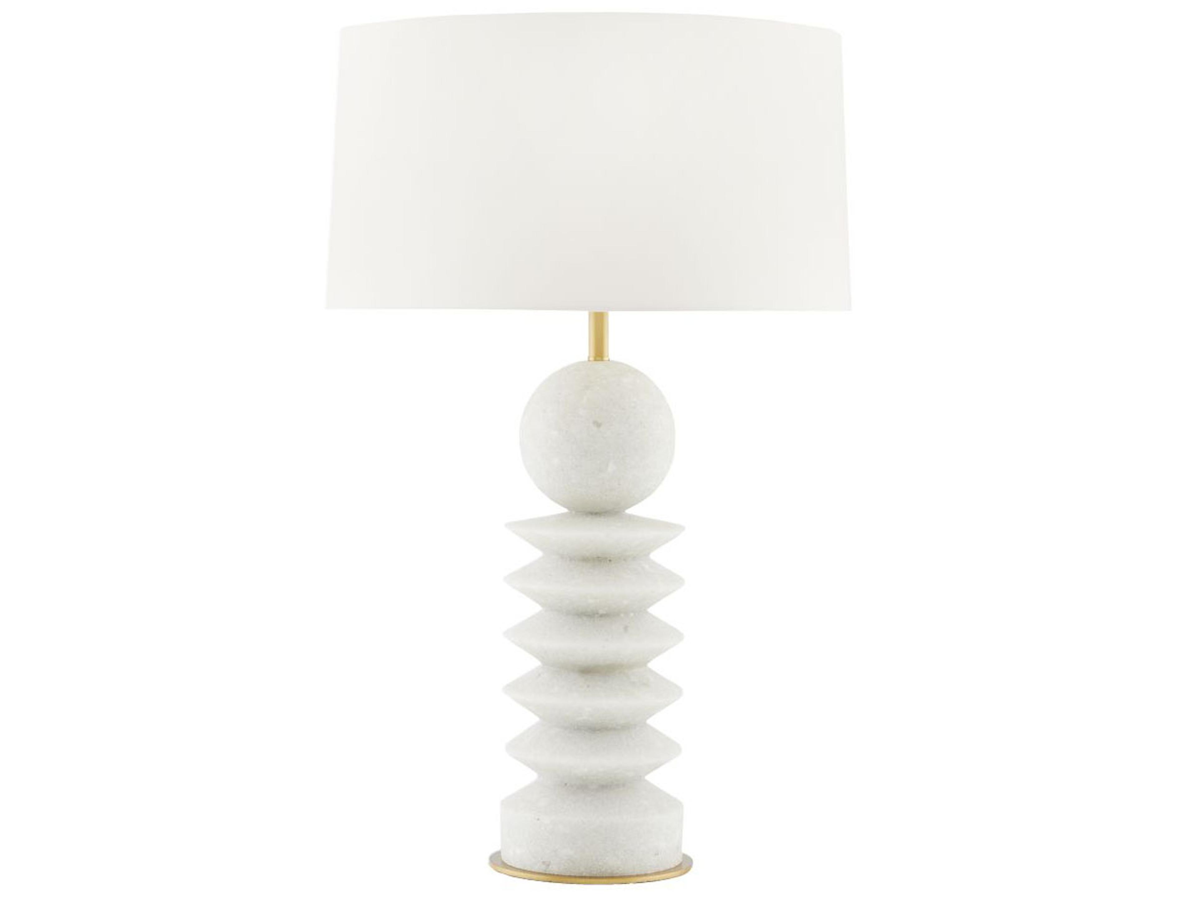 Roxbury Table Lamp Ivory Glass Stone