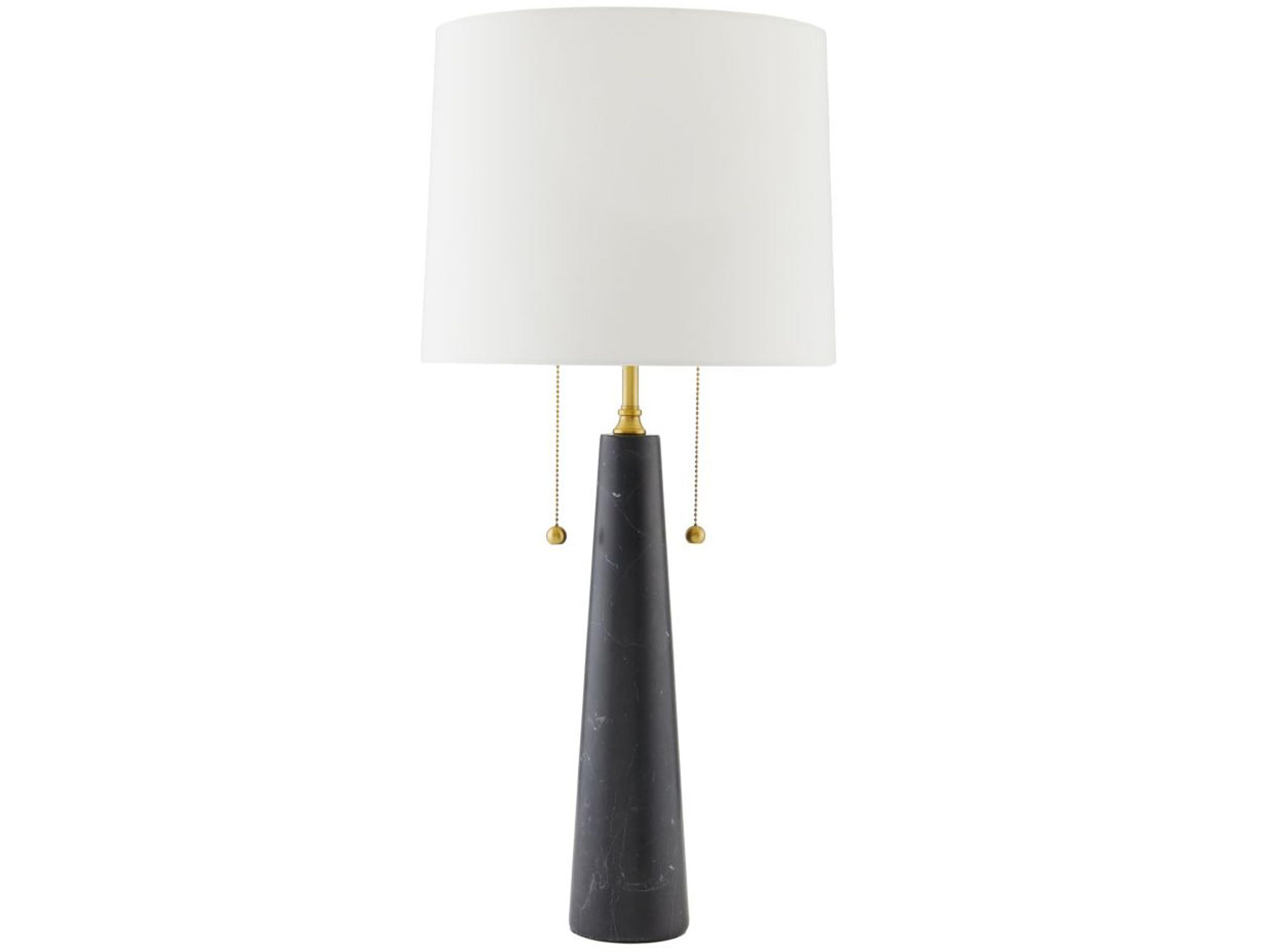 Arteriors Home Sidney Black Marble Antique Brass Buffet Lamp