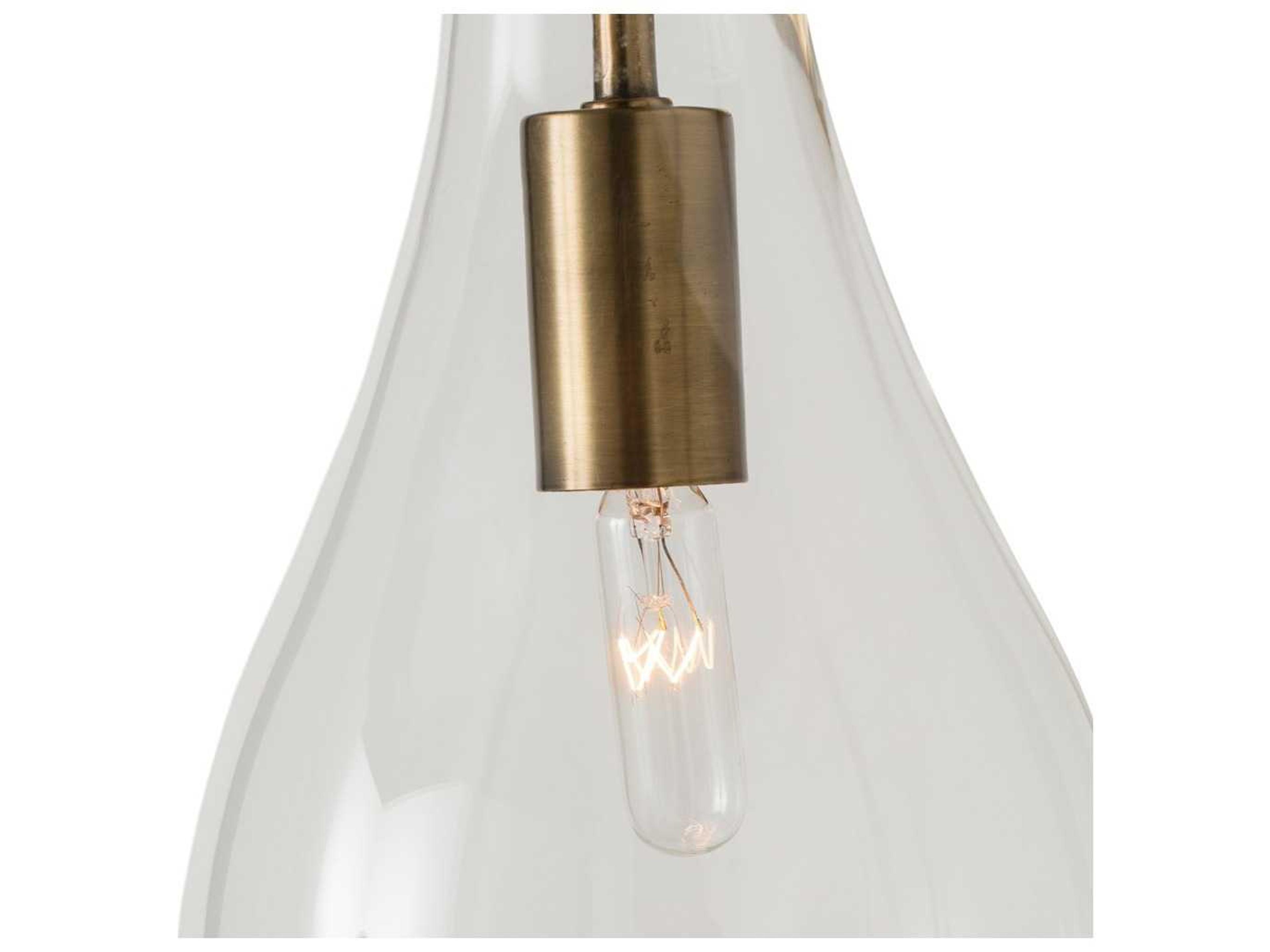 Arteriors Home Sabine 1-Light Antique Brass With Clear Glass Wall Sconce