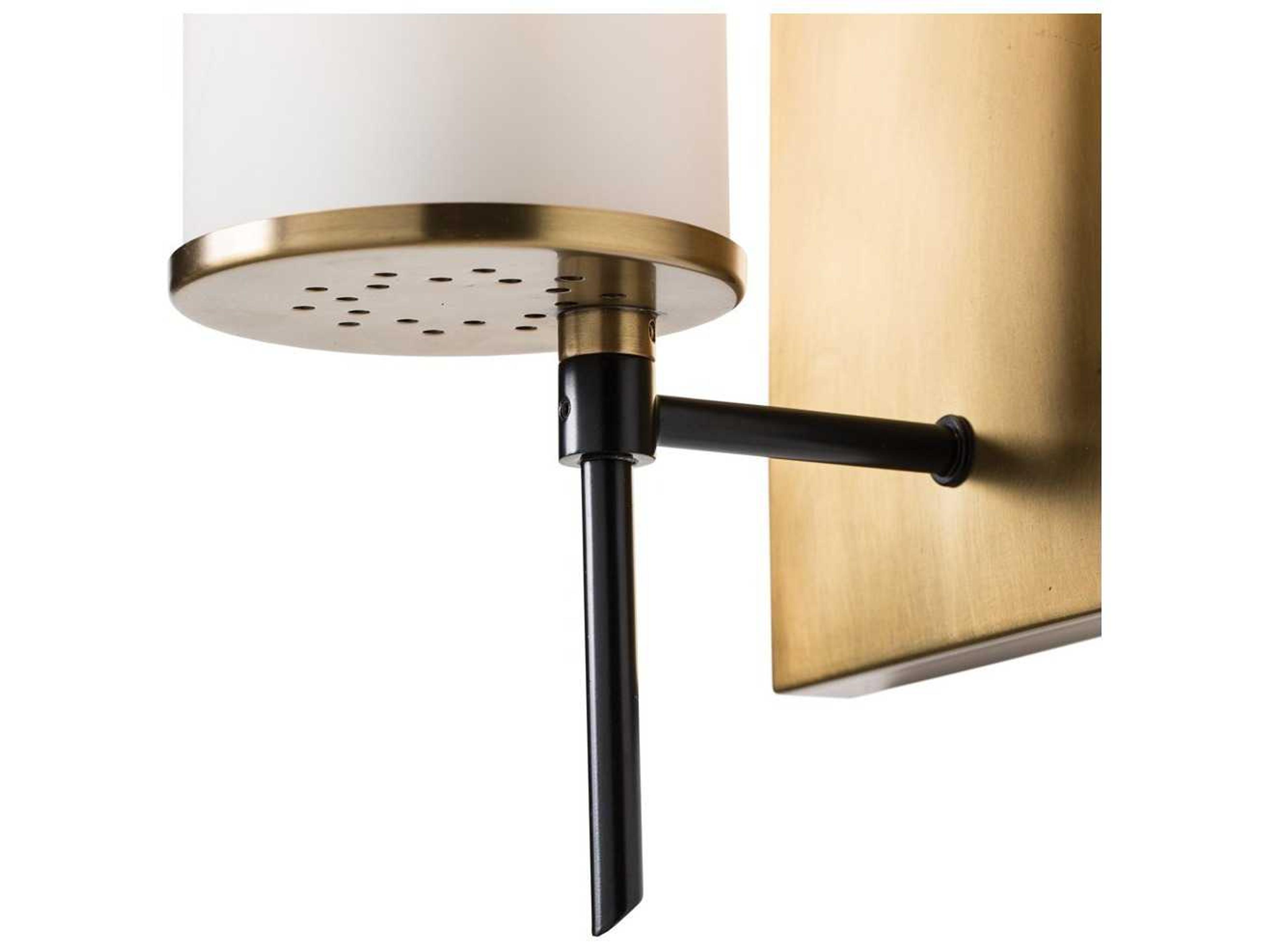 Arteriors Home Stefan 1-Light Antique Brass With Frosted Glass Wall Sconce